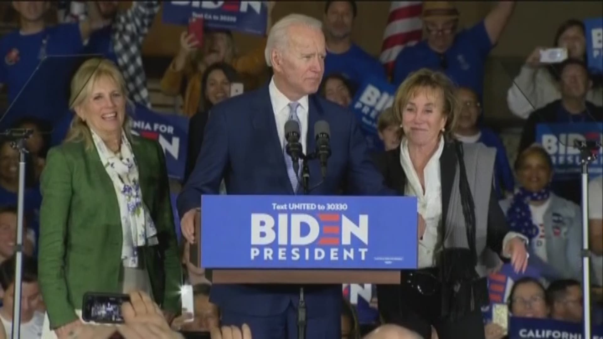 Former Vice President Joe Biden spoke on Super Tuesday after winning several states, including North Carolina, Virginia and Minnesota.