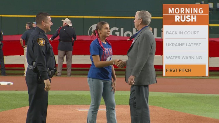 Fmr. Pres. George W. Bush special guest at Texas Rangers game