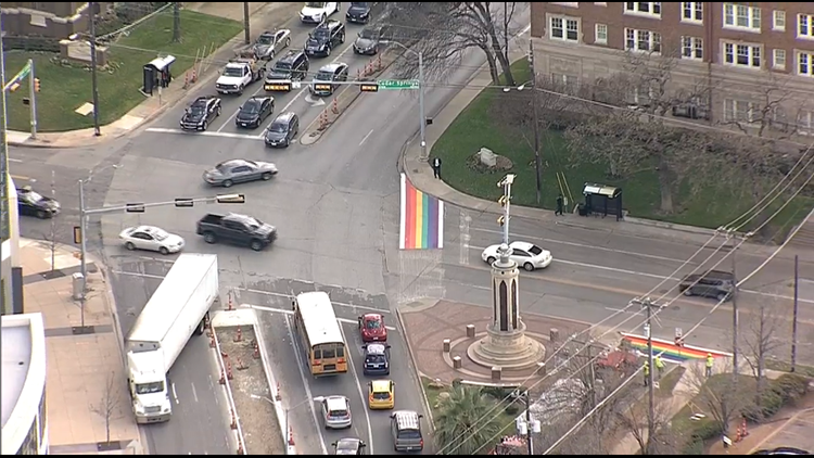 First of 10 planned Oak Lawn rainbow crosswalks now finished