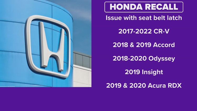 Honda recall: The company is recalling more than 500,000 vehicles over seat belt latch issues
