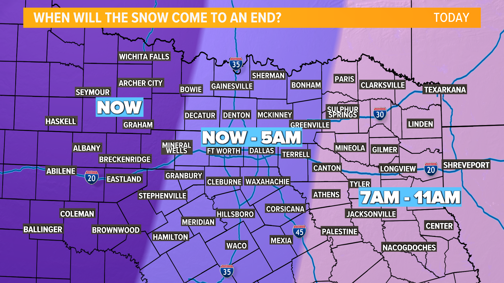 Winter Storm Warning across Texas: Snow and extreme cold continues ...