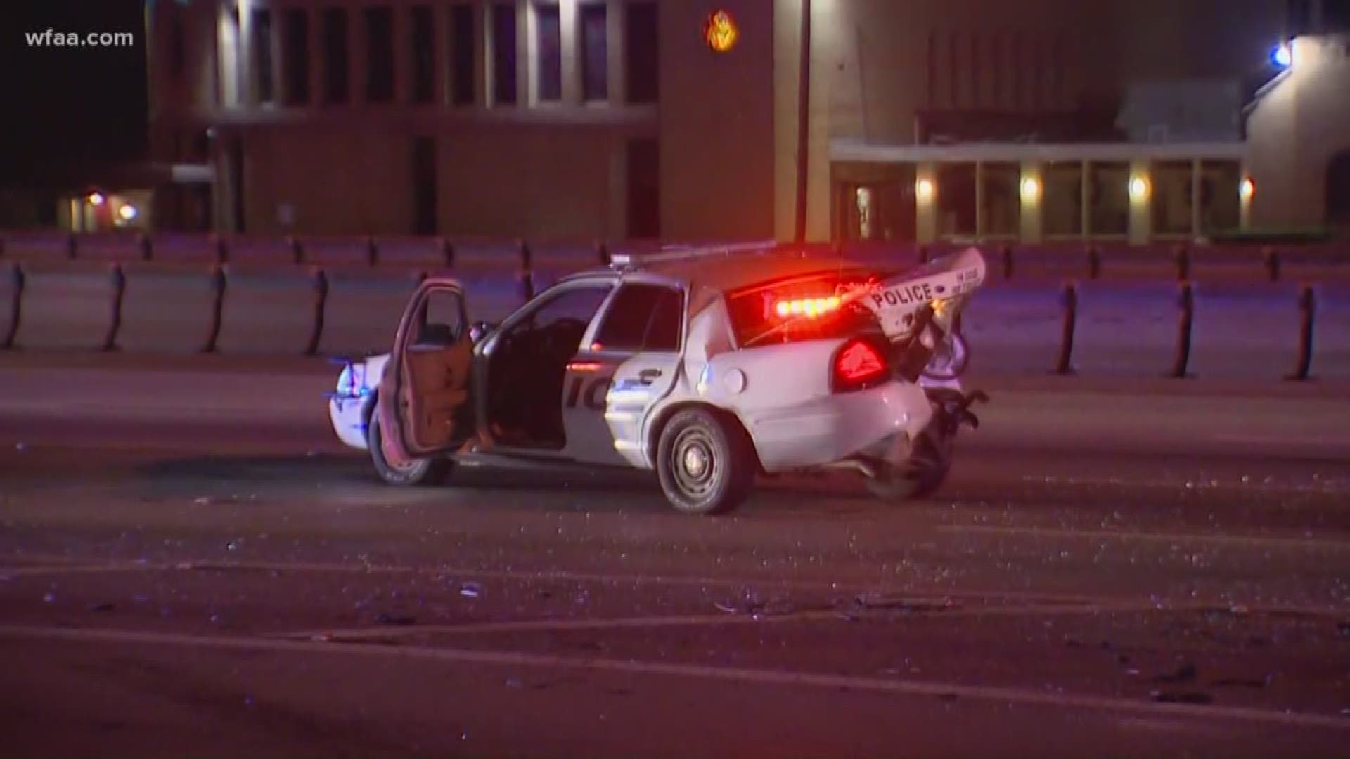 According to Dallas police, the officer was directing traffic while crews worked to repair a large pothole in the area.