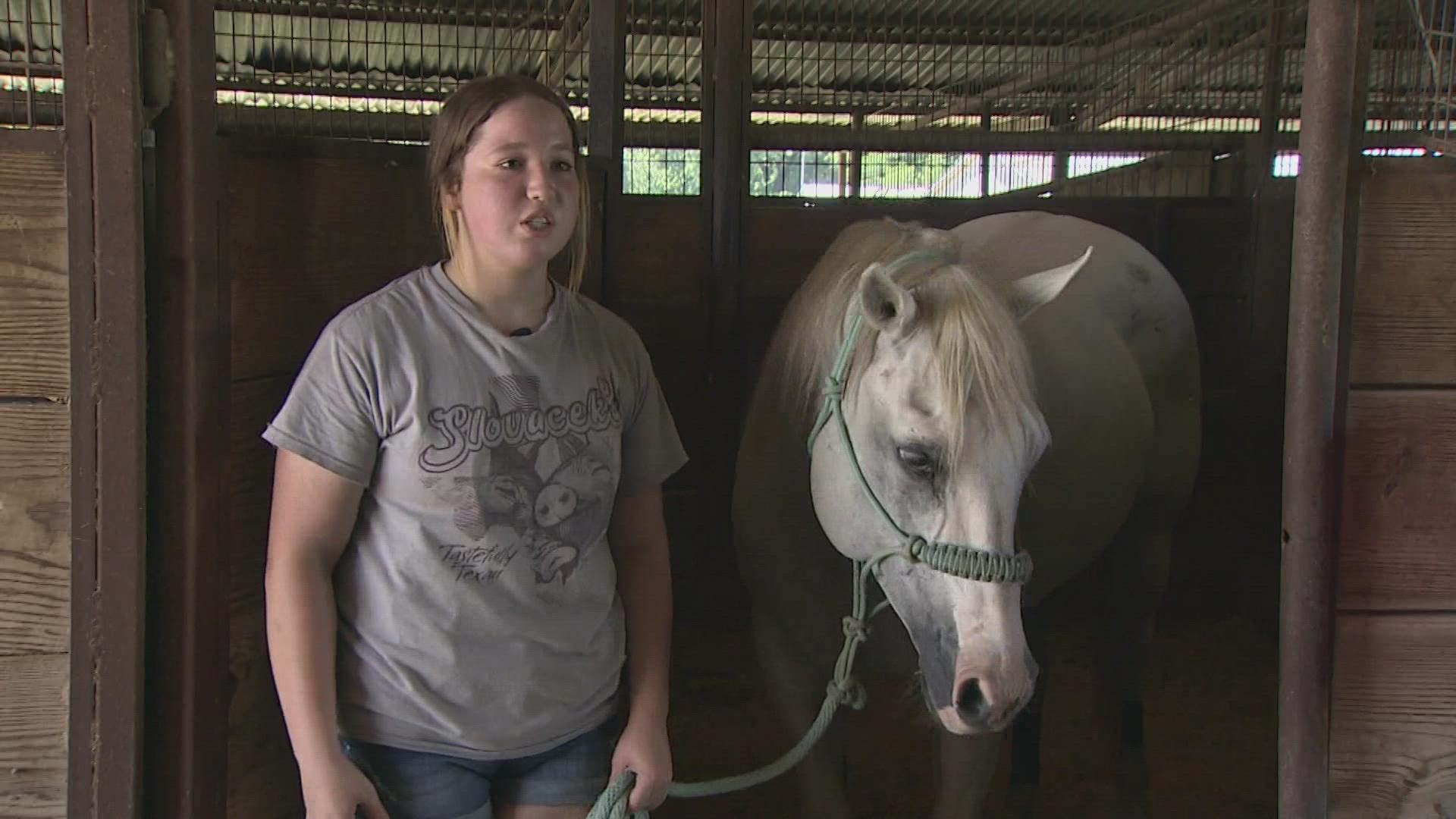 The barrel racing contest is the biggest task the 14-year-old has ever taken on, past her campaign to speak up for young people who suffer from bullying.