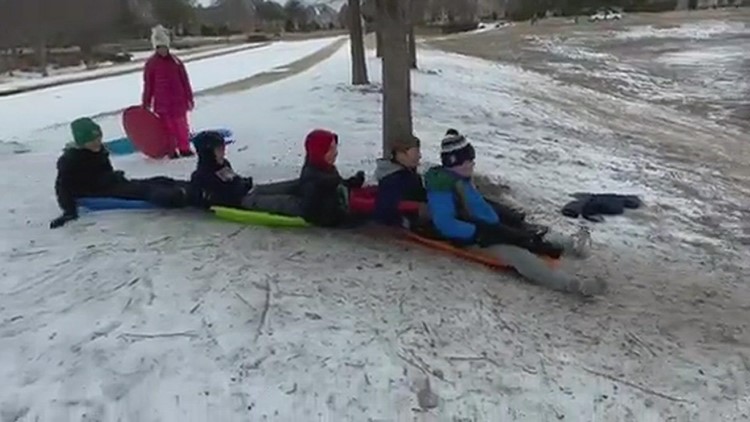 Allen boys love sledding