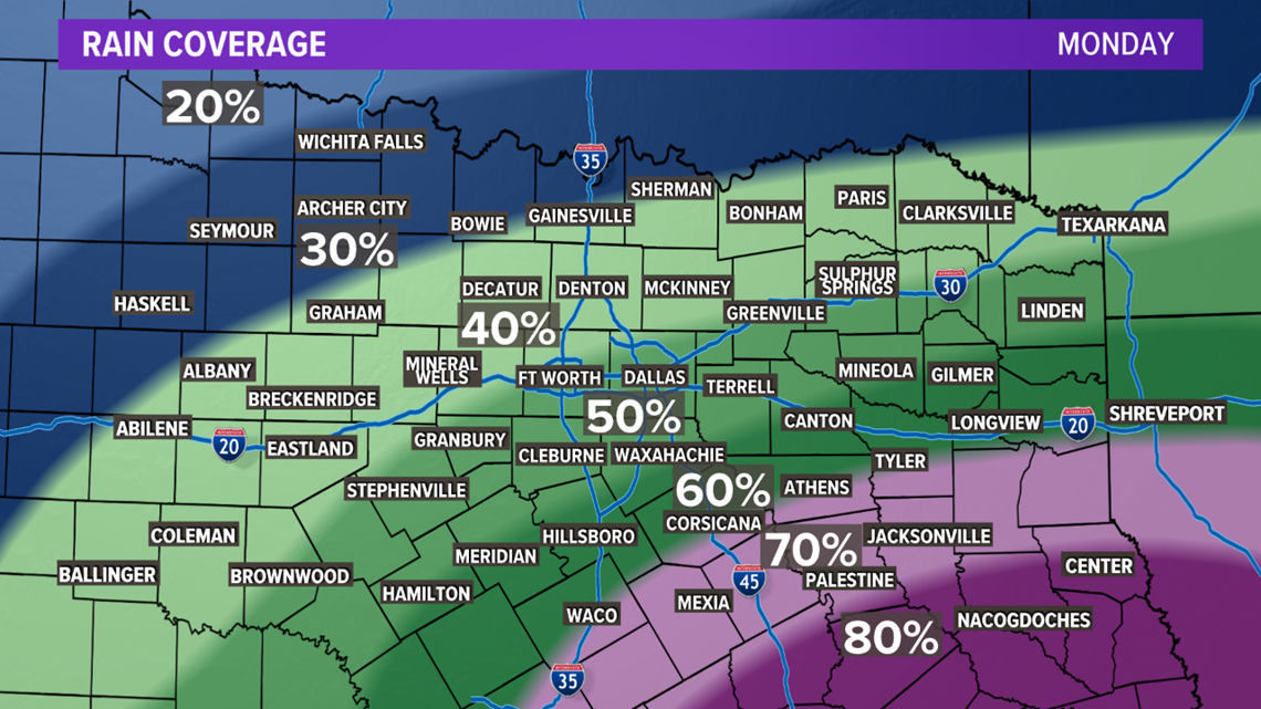 North Texas Weather Forecast More Rain Expected Monday