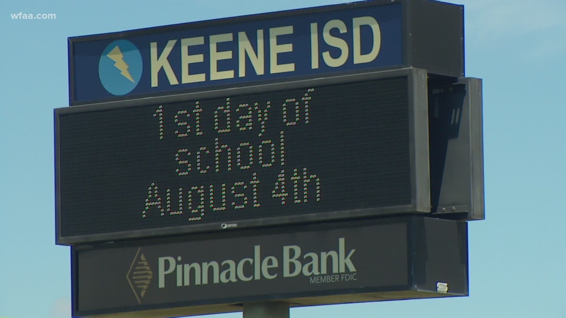 Keene ISD in Johnson County will be one of the first to open since shutting down due to the coronavirus pandemic.