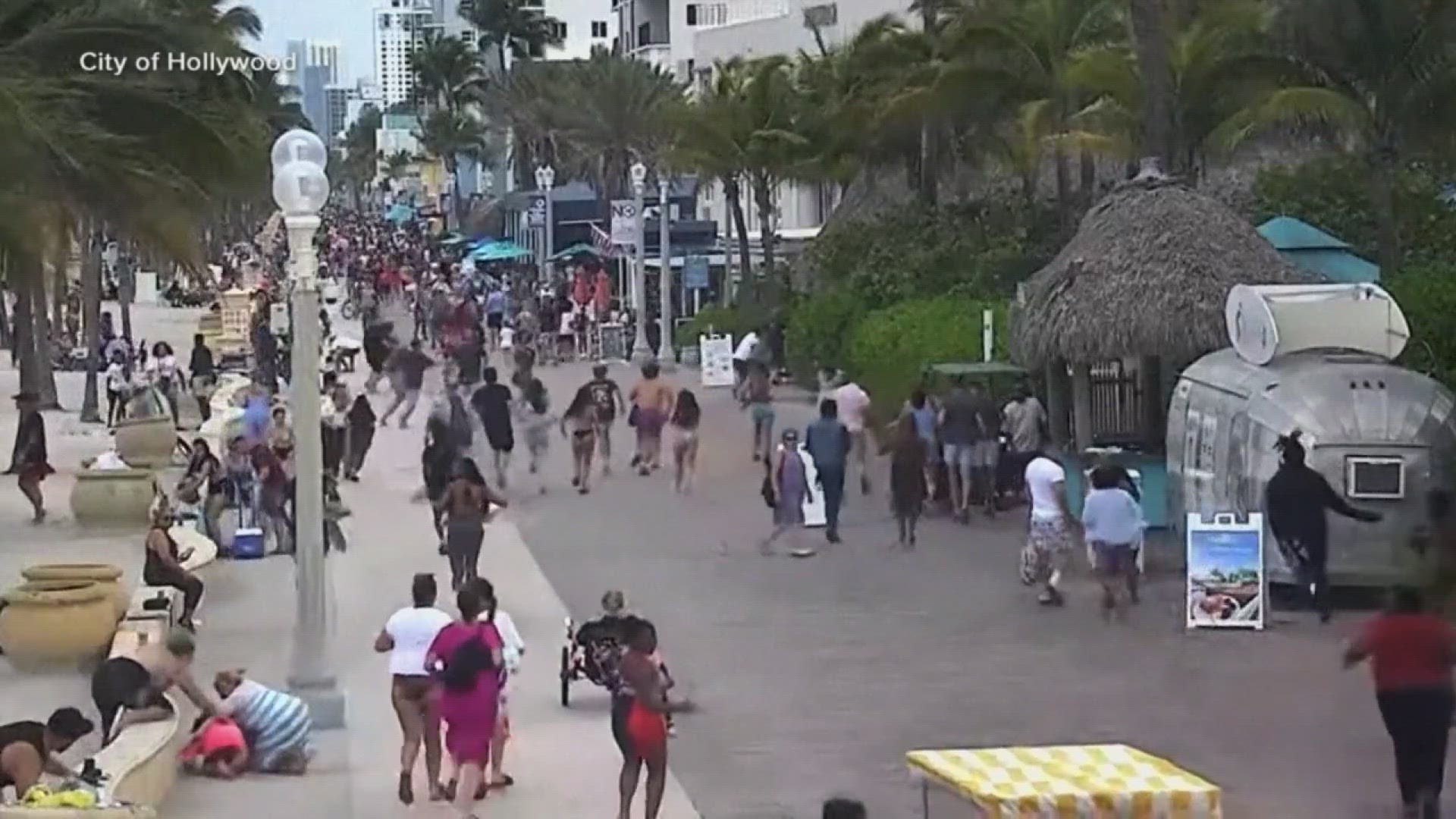 Five adults and four children were shot in the incident at the Hollywood Beach Broadwalk.