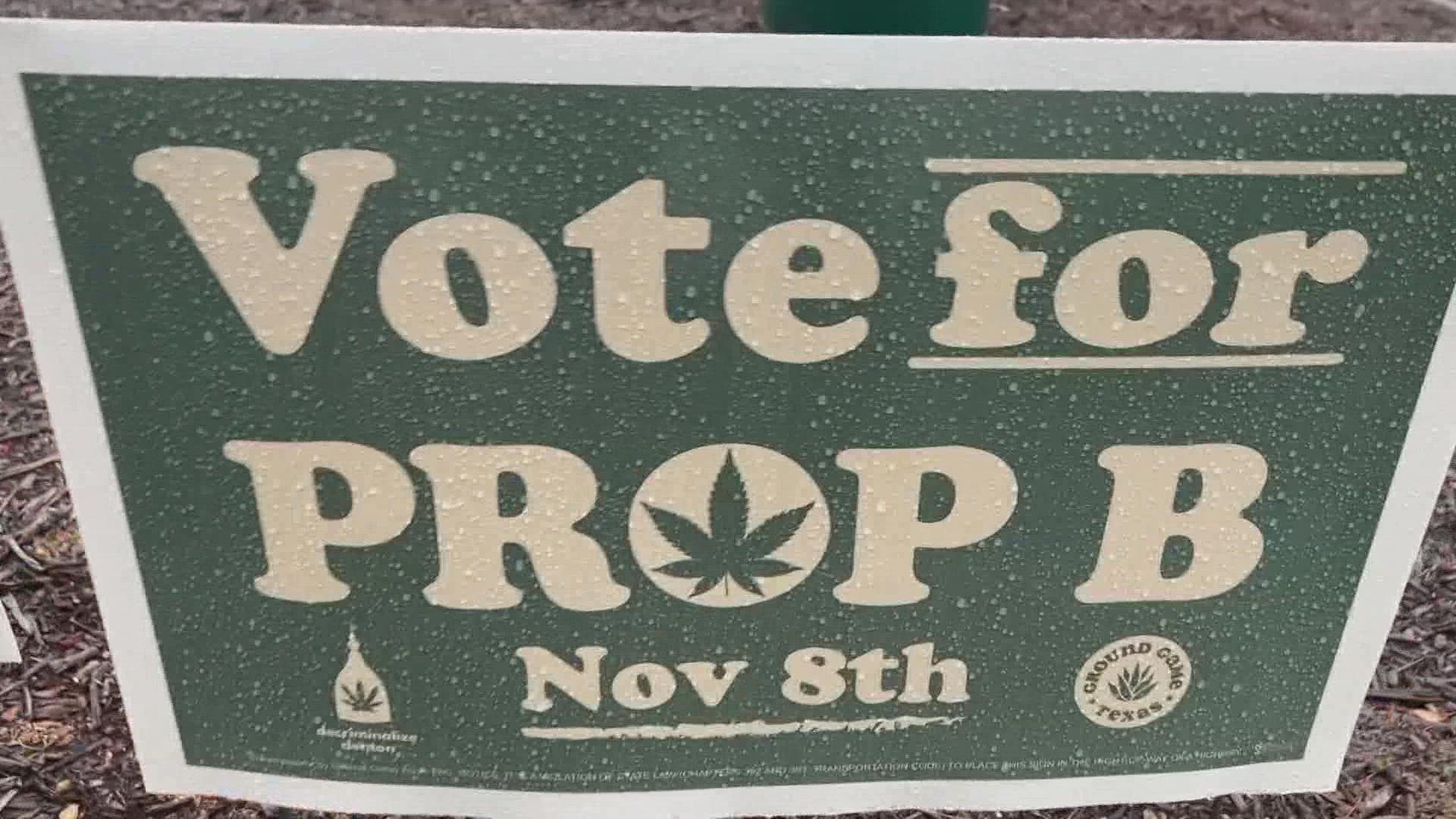 Early voters sealed the deal for Proposition B in the City of Denton. The new ordinance will decriminalize misdemeanor possession of marijuana.