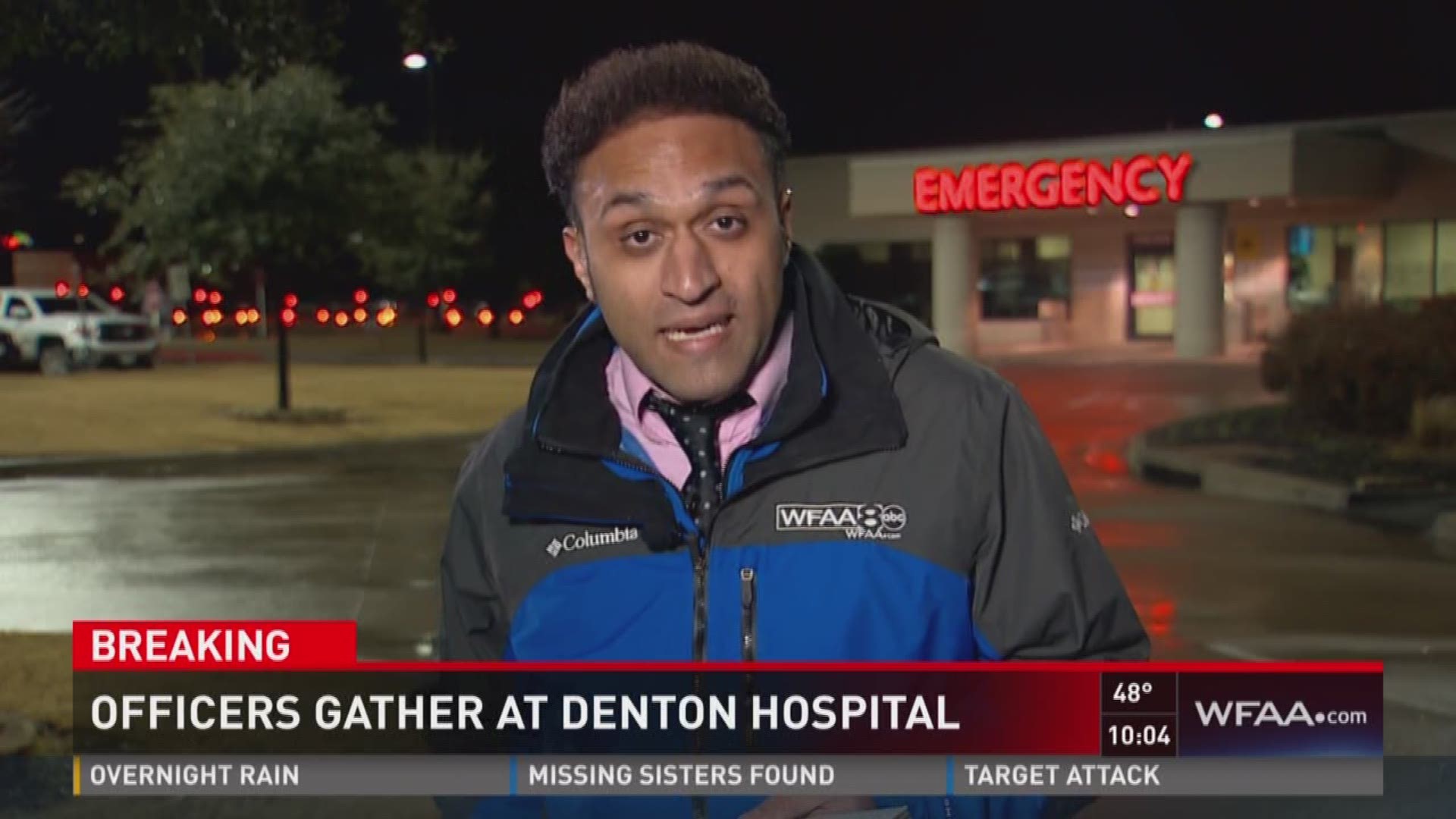 Officers gather at Denton hospital