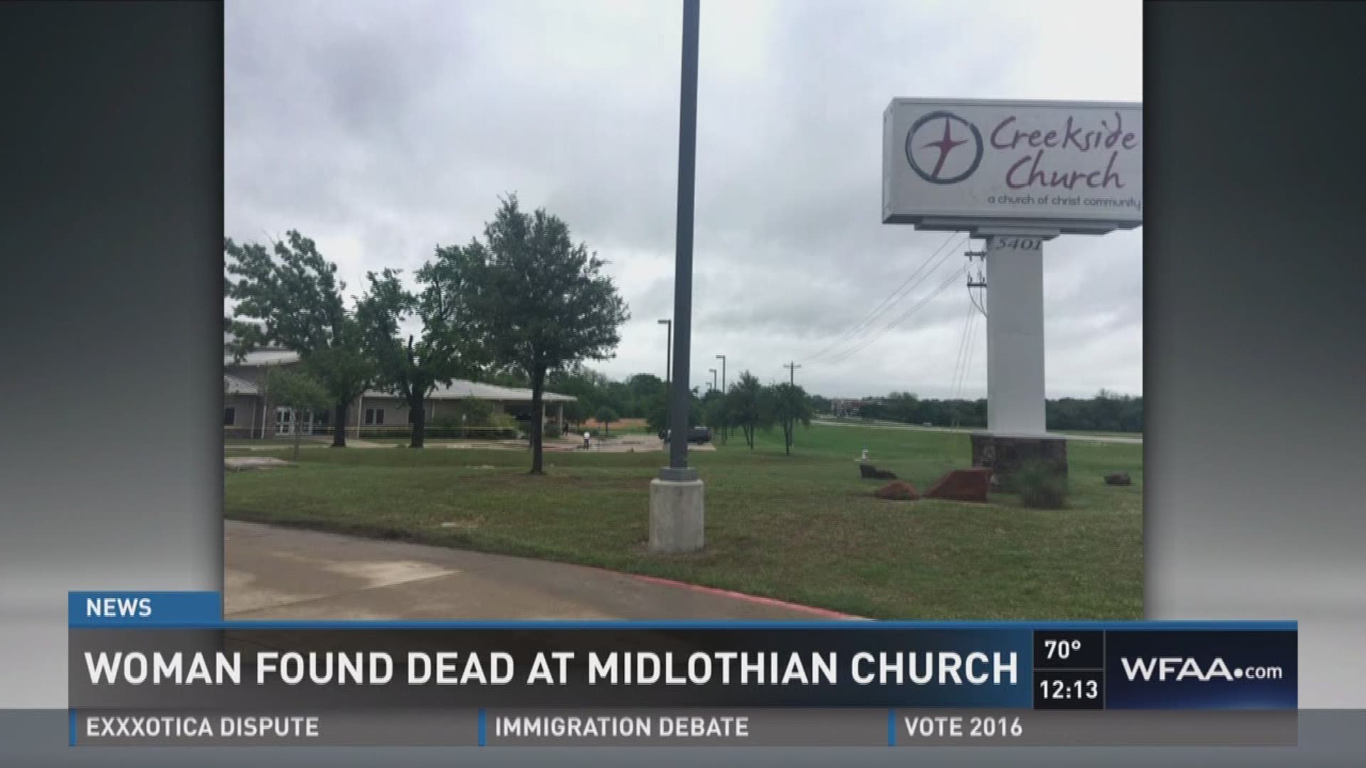 Woman found dead at Midlothian church