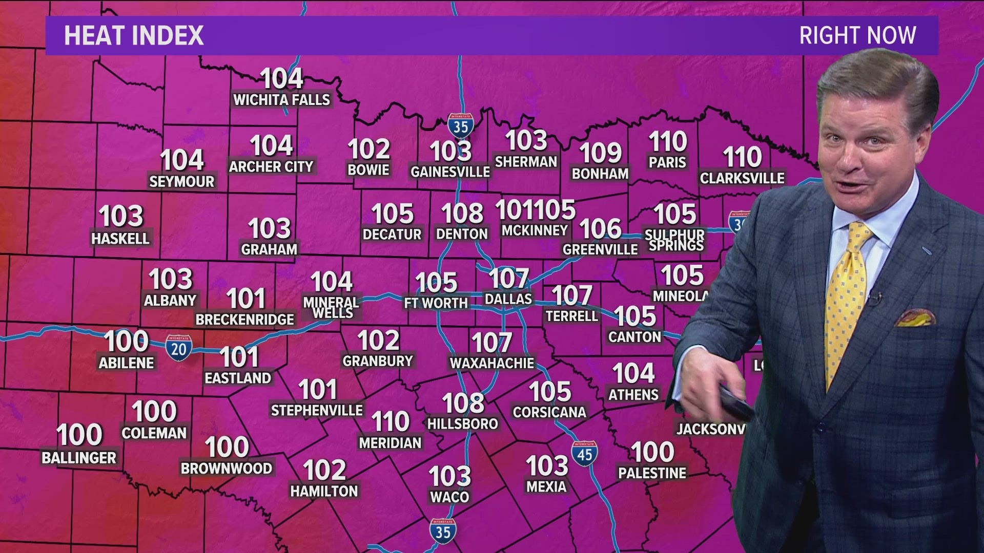 Meteorologist Pete Delkus had some fun with a typo on the heat index map. Don't worry, it was only 105.