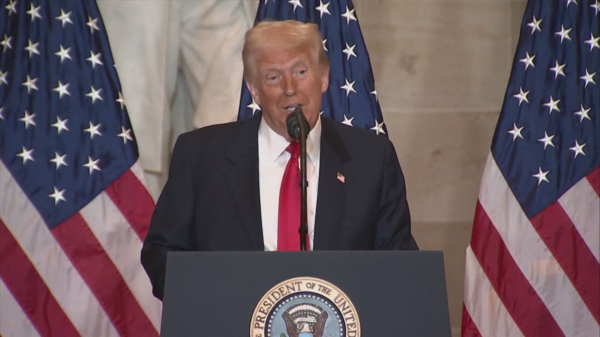 President Trump in a press conference also called for Americans to return to religion.