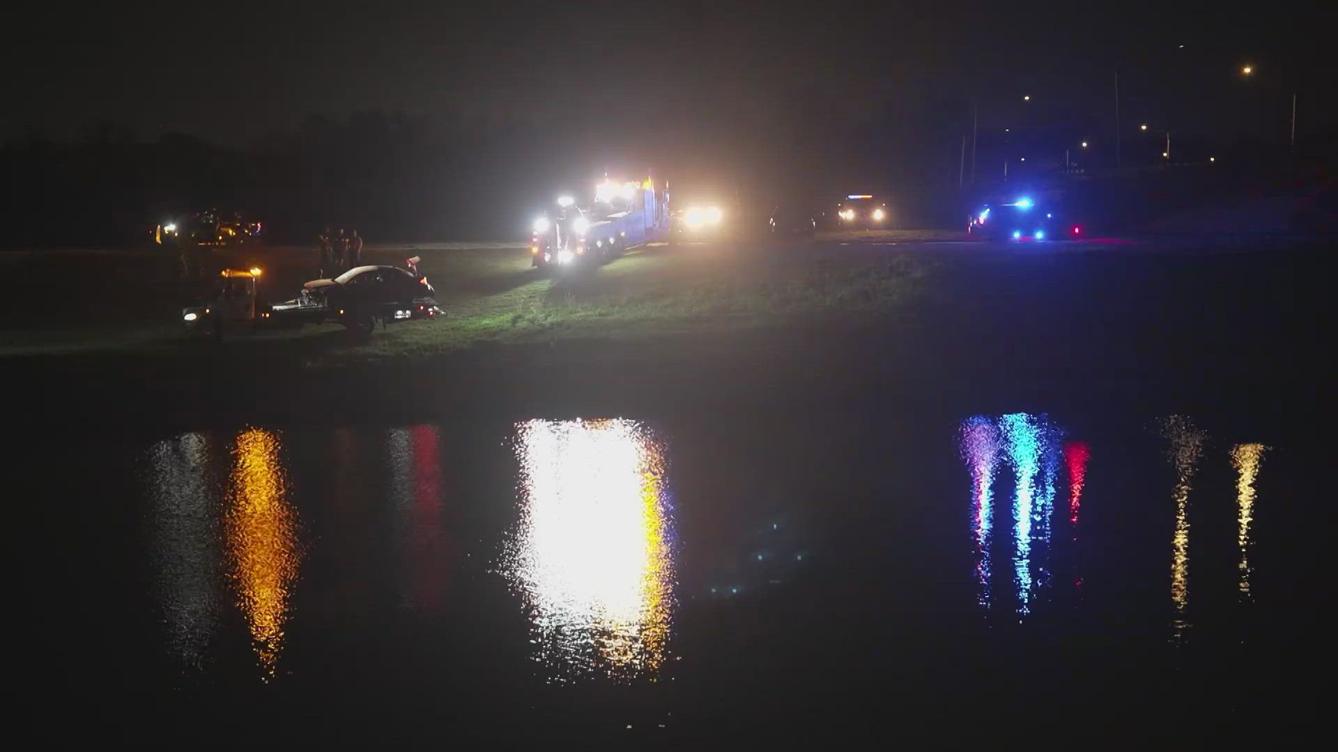 The driver was taken to a hospital and the toddler was found dead after a search following the crash into the Trinity River in Fort Worth. 