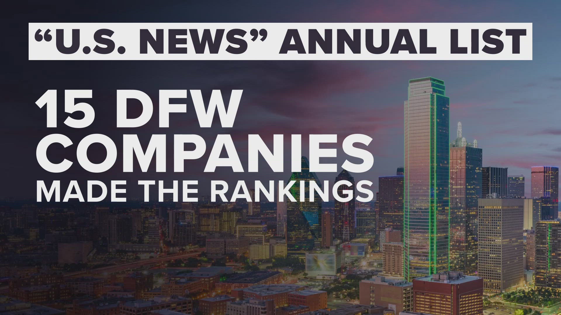Dallas had the most of any local city with five companies listed.