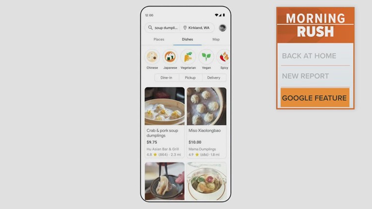 Upcoming Google search feature to help find food near you
