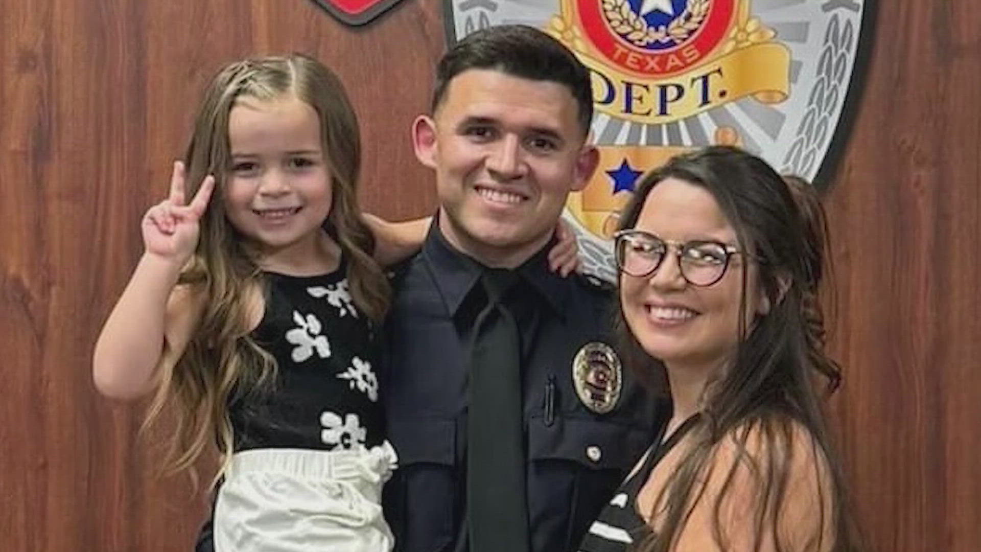 Terrell Police Officer Jacob Candanoza was fatally shot as he conducted a traffic stop Sunday night, officials say.