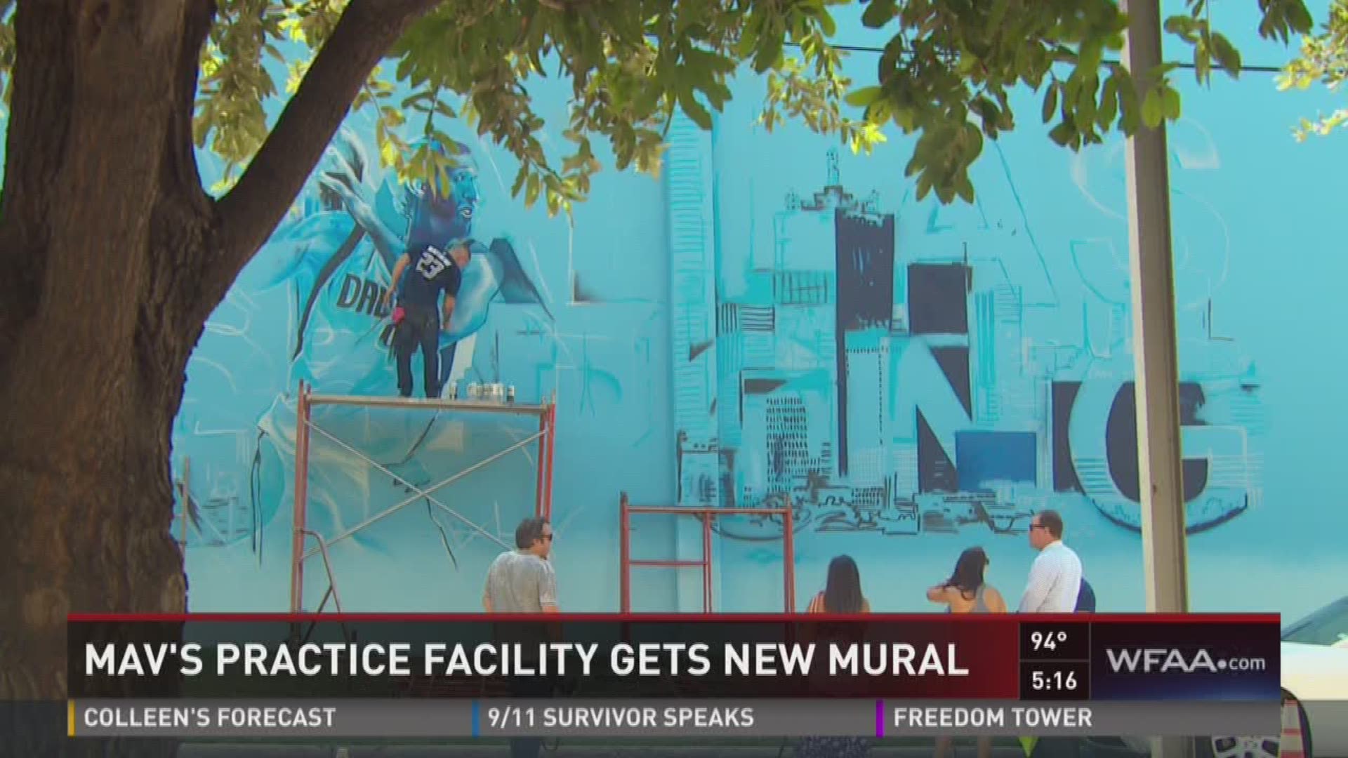 Mavs practice facility gets new mural