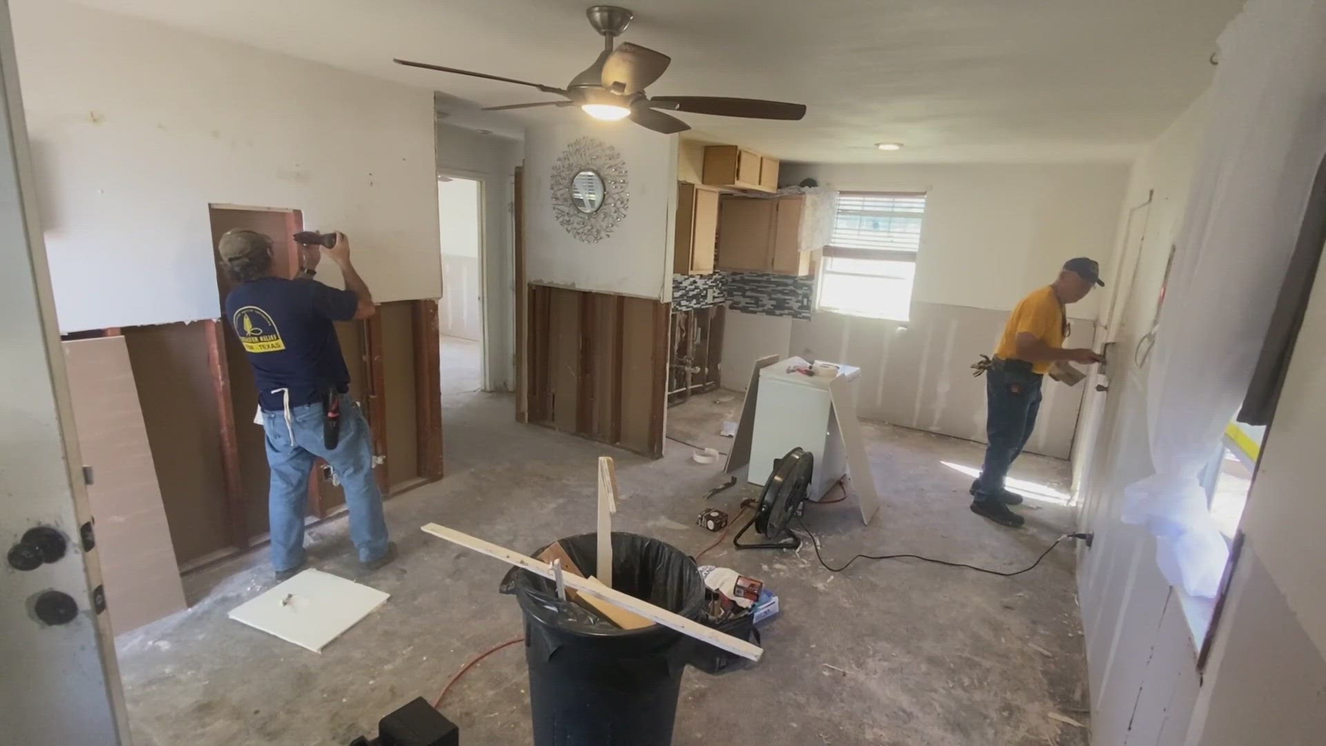 Neighbors say flooding on the 100 block of Love Street in Kaufman county is not uncommon, but having volunteers come in to repair the damage for free is.