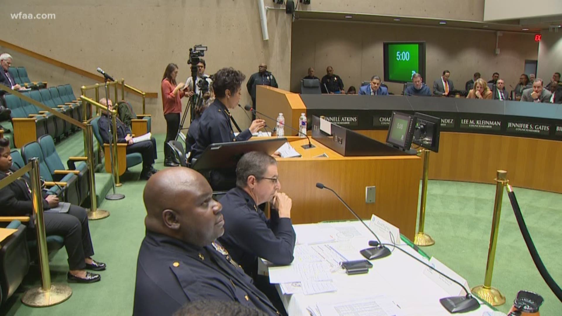 Dallas Police Chief Renee Hall faced plenty of questions from the public safety committee on her plan to reduce crime in the city.