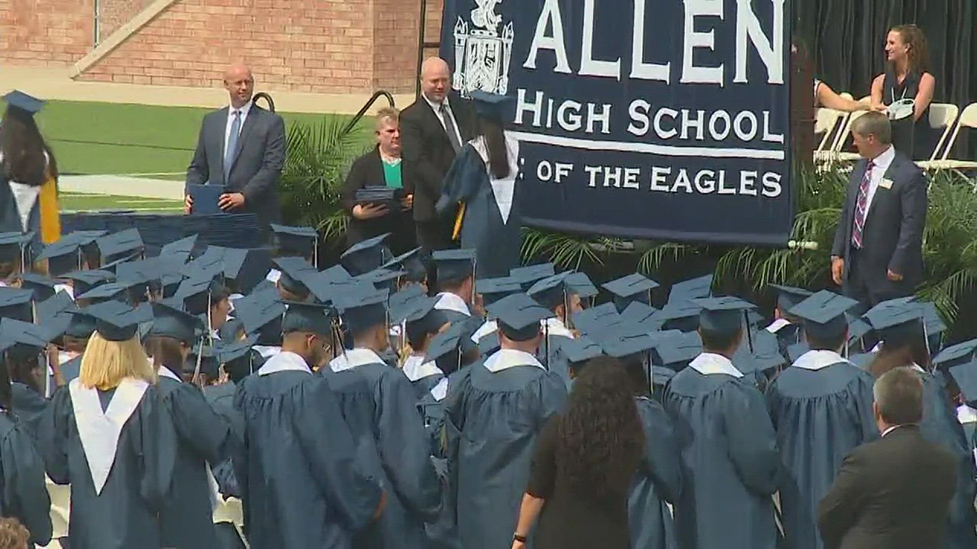 Third time's the charm for Allen High School graduation