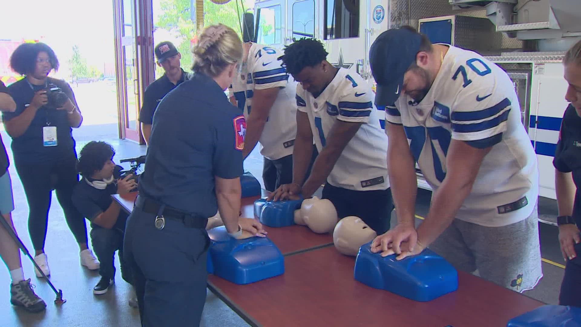 A few players got to take a tour of the station and get a few tips on CPR.