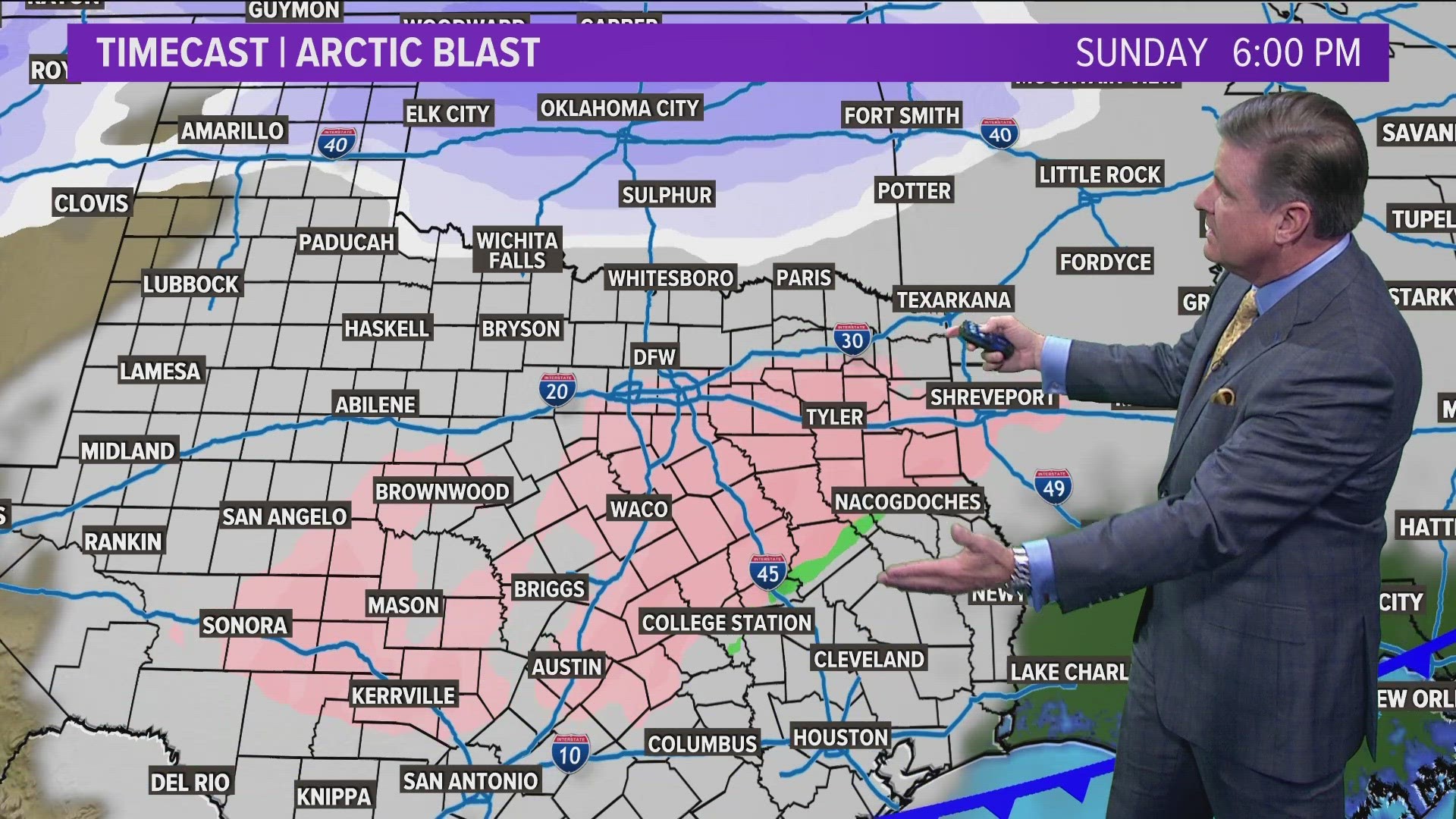 A couple of cold fronts over the next week bring storms and very cold air to North Texas.