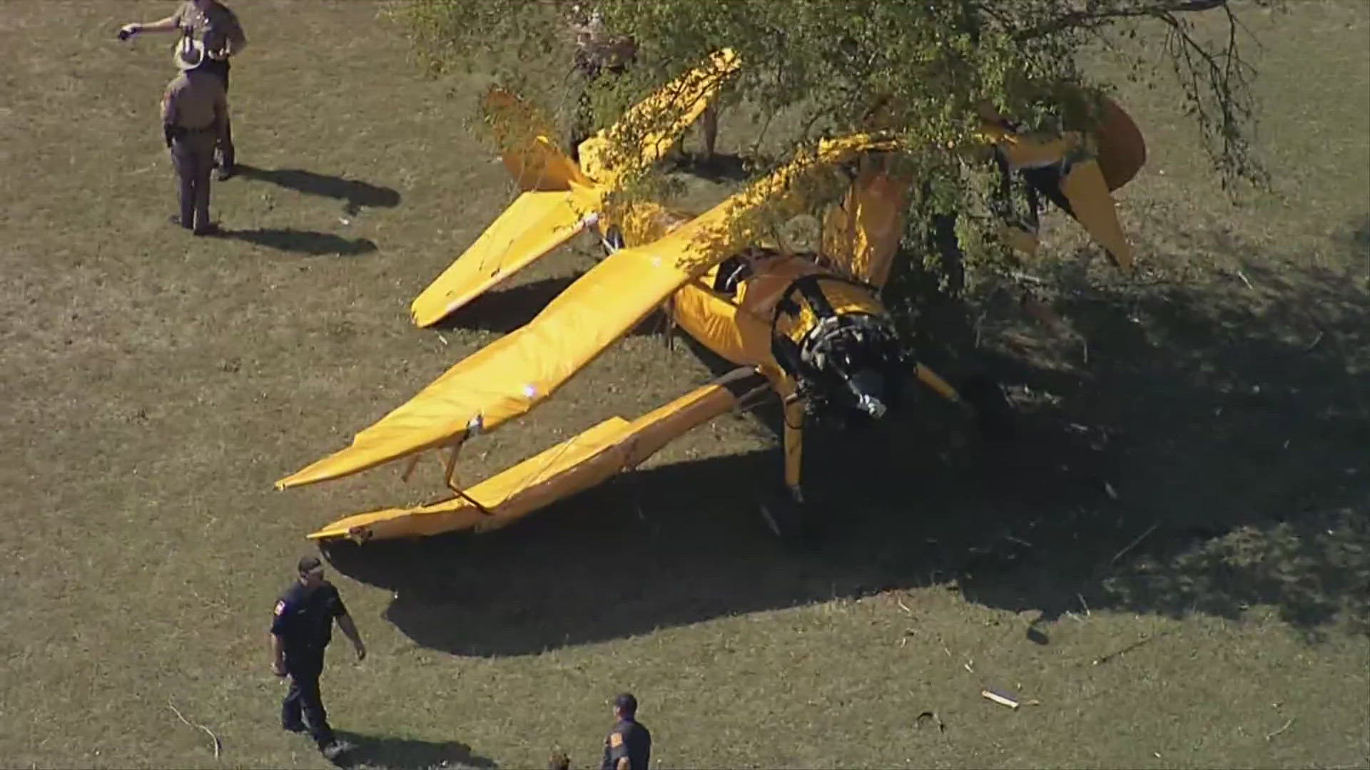 The small plane crashed in Sanger, Texas Friday afternoon.