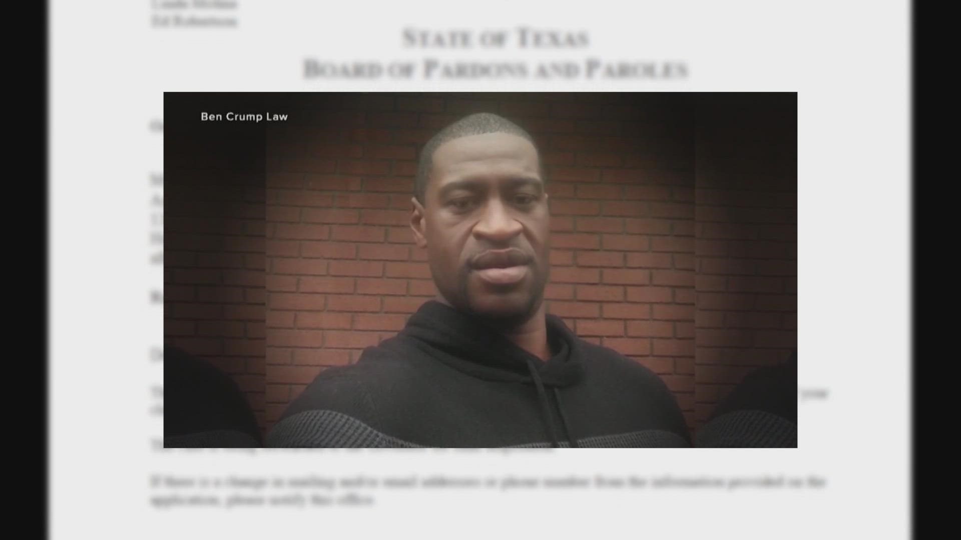 No action has taken place since the Texas Board of Pardons and Paroles voted unanimously to pardon George Floyd for a wrongful conviction in 2004.