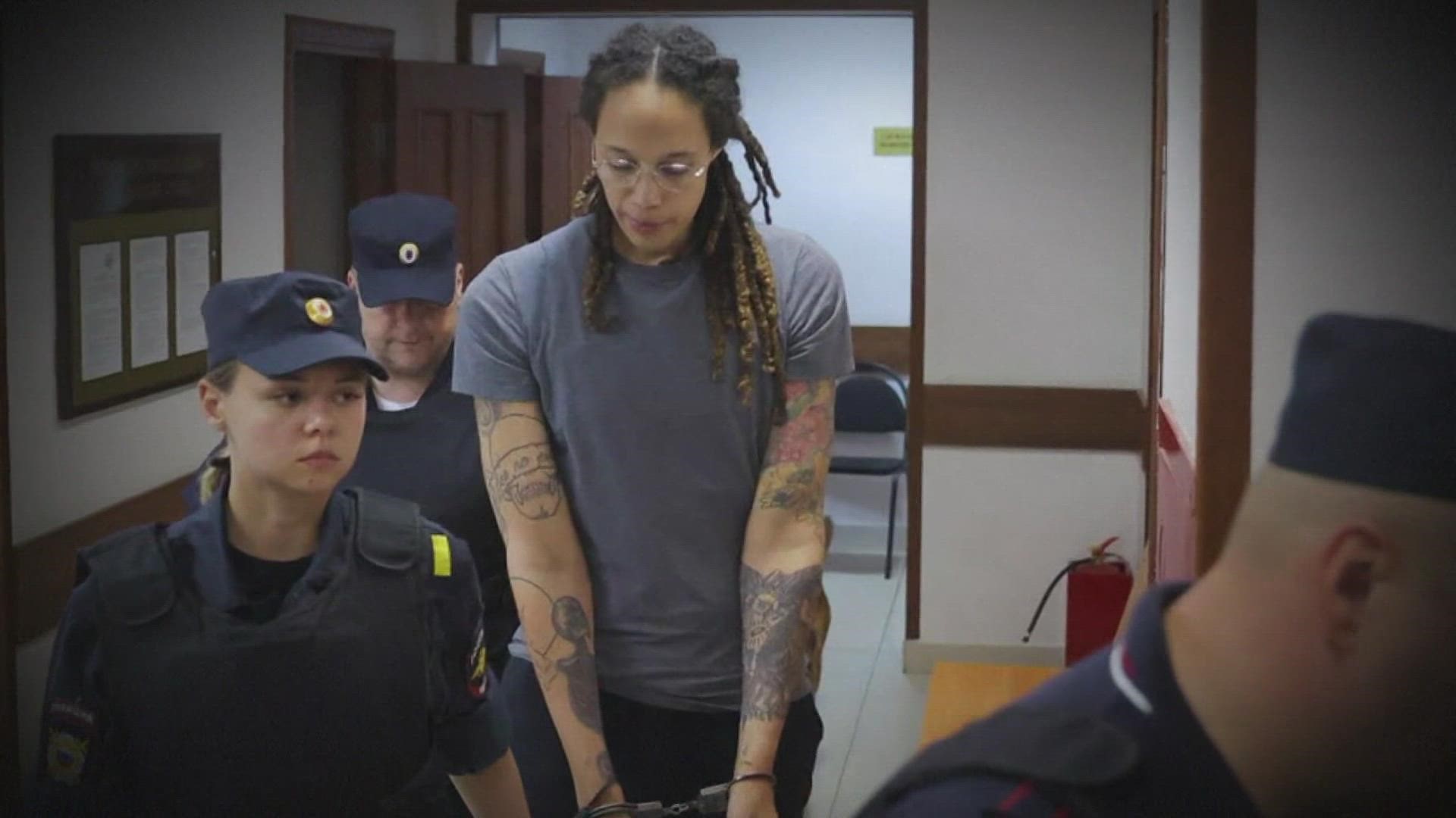 Brittney Griner showed little emotion to the sentence in the Russian courtroom but her lawyers said later she was “very upset, very stressed.”