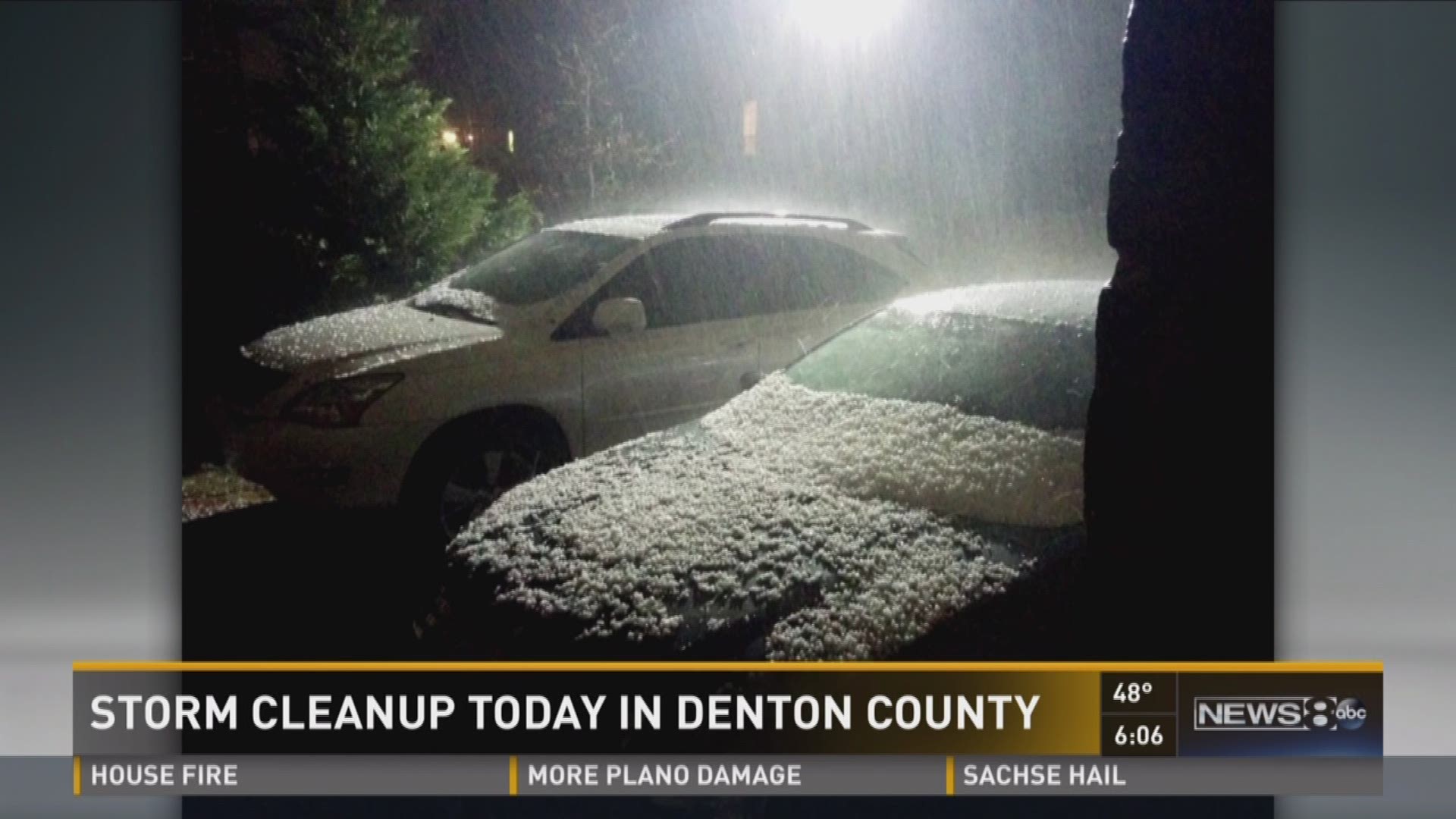 Storm cleanup today in Denton County