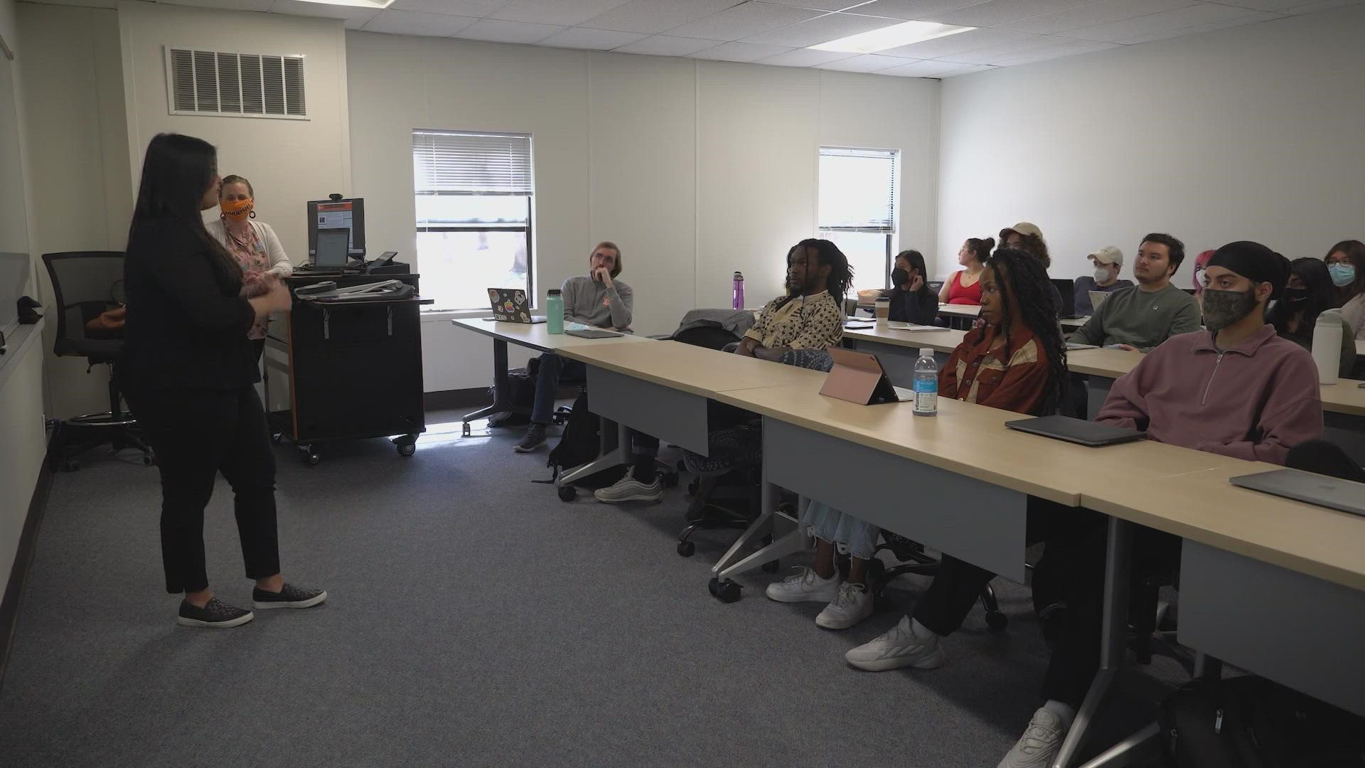 Dr. Jessi Hanson-DeFusco with UT Dallas is teaching her class about what's happening in Ukraine, and what it means for the war refugees fleeing their homes.