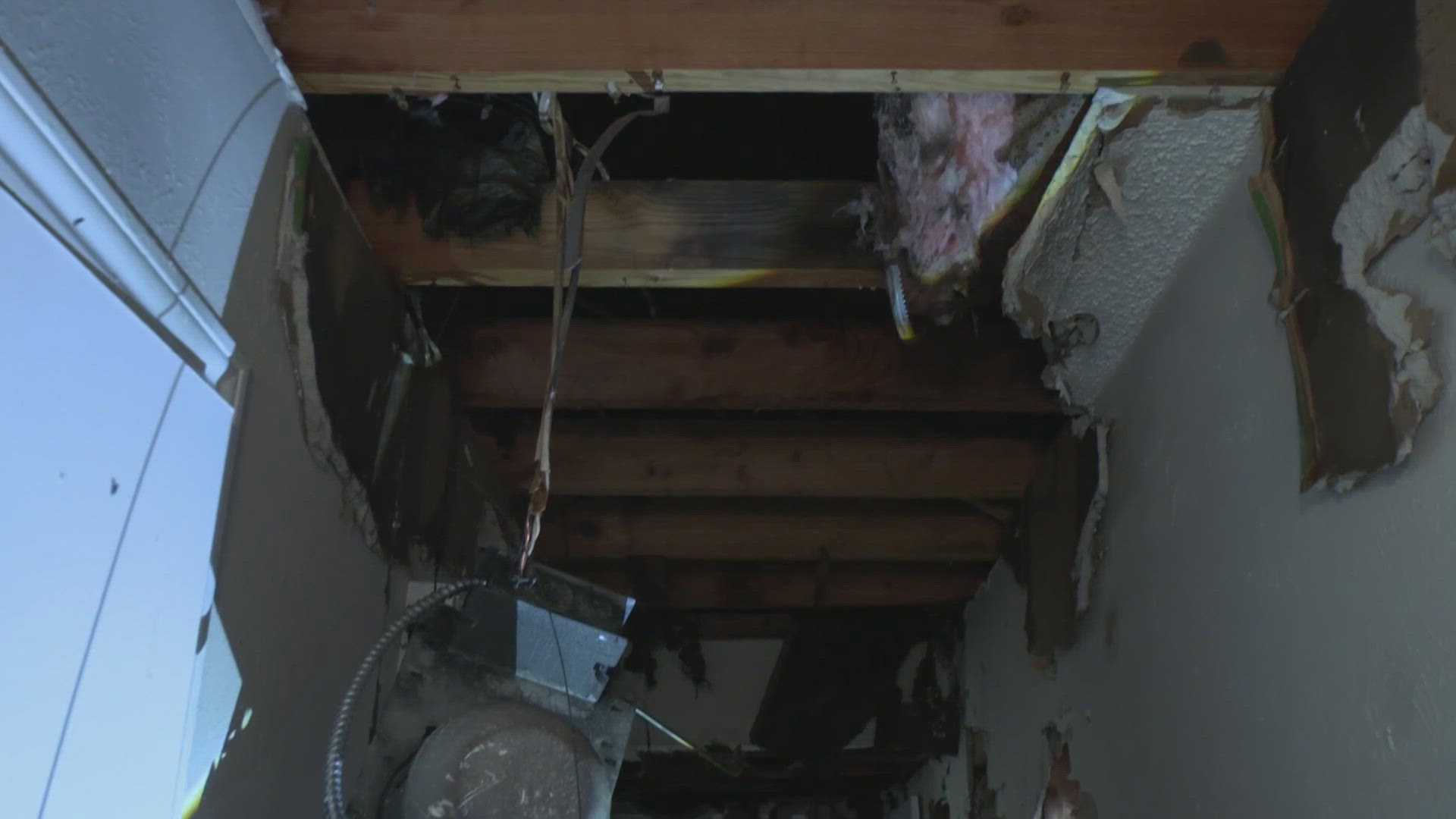 A Carrolton man's home suffered major damage after lightning struck the home, catching it on fire.