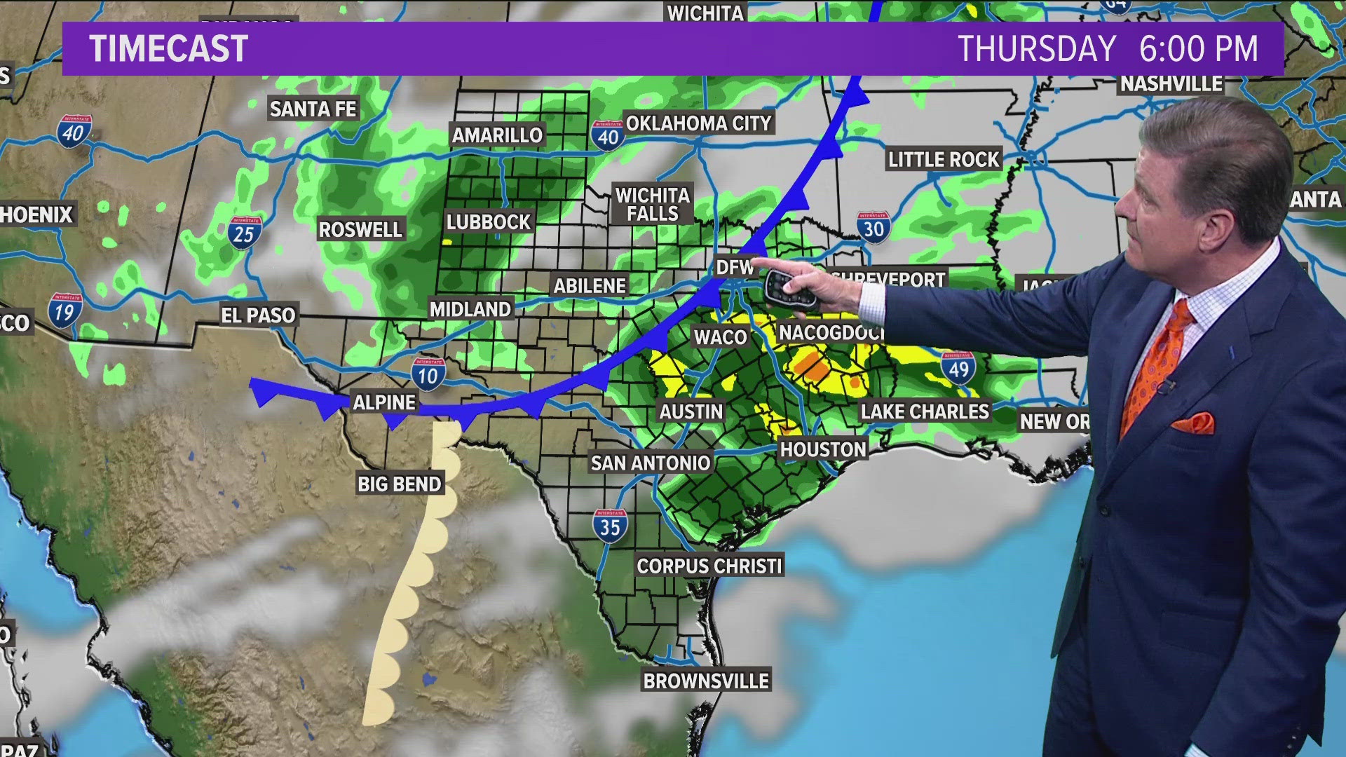 Our next best chance of rain in the forecast is overnight Wednesday and through the day on Thursday.