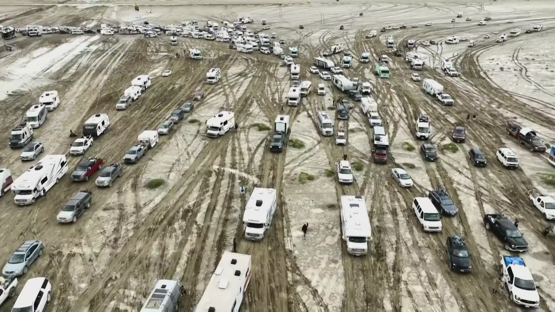 Burning Man attendees trapped as flooding shuts down entrance