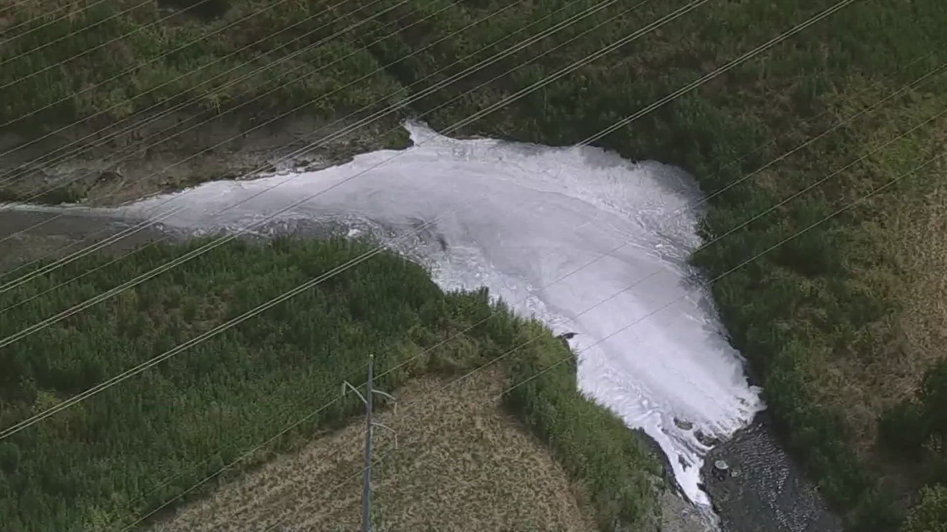 City officials say foam retardant used to suppress the fire spilled into storm drains and nearby creeks.