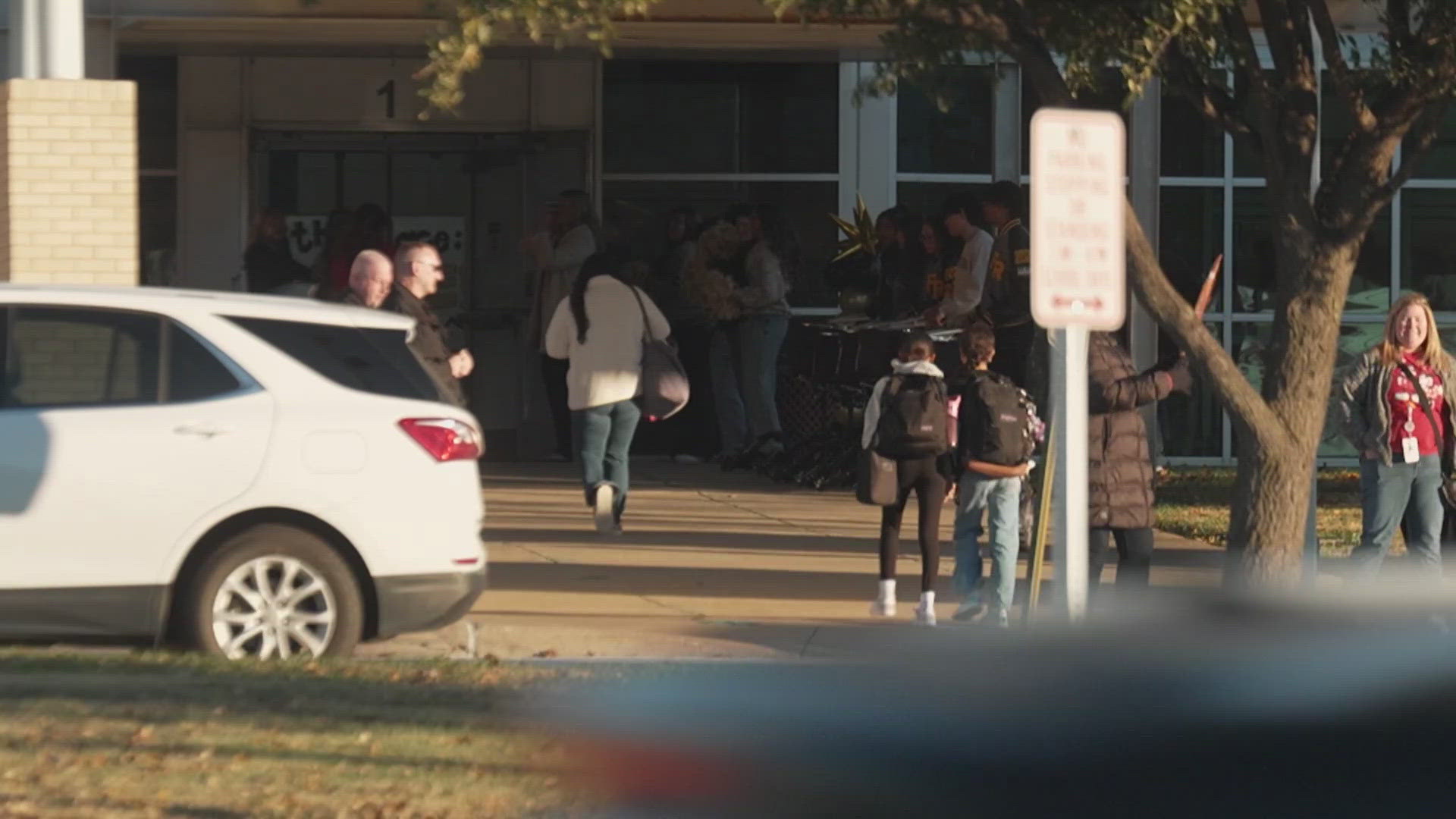 The school closed when a roofing project caused debris to fall into the school.