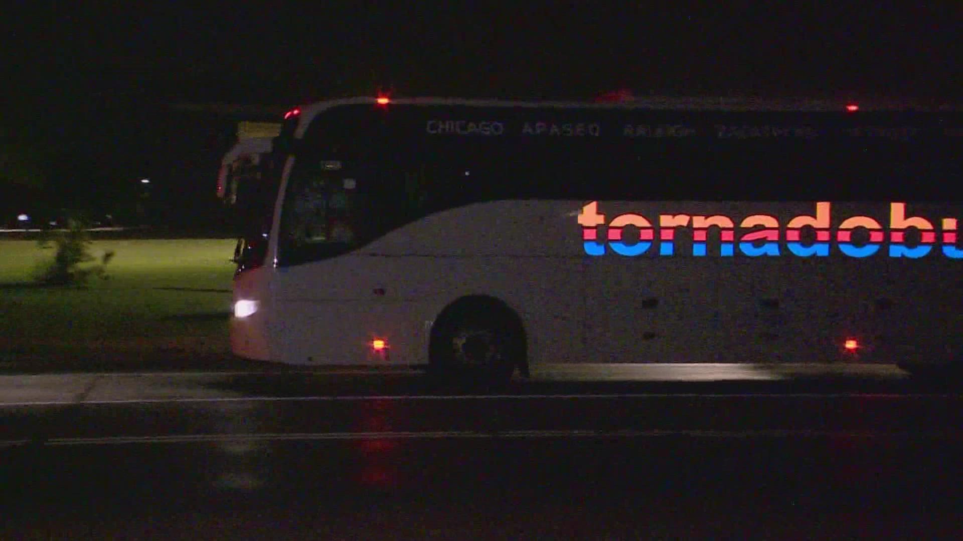 The League of United Latin American Citizens, or LULAC, brought six migrants from the border to Dallas overnight Monday.