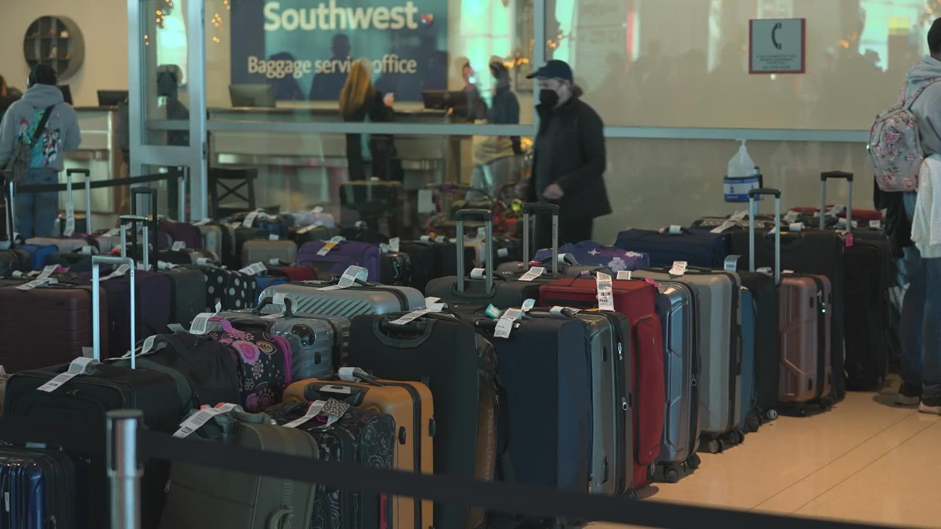 One couple flying from San Diego to New Orleans is stuck in Dallas with none of their bags.