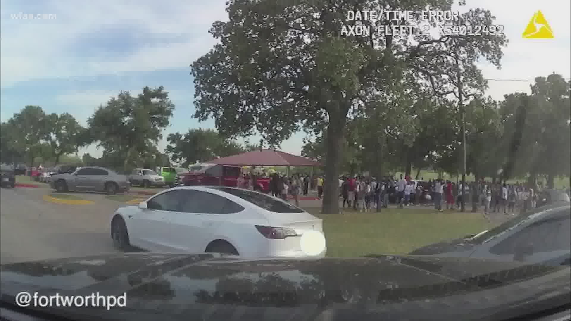 Fort Worth police said Monday they attempted to stop people from drinking alcohol, riding ATVs and gathering in large numbers in Village Creek Park Sunday.