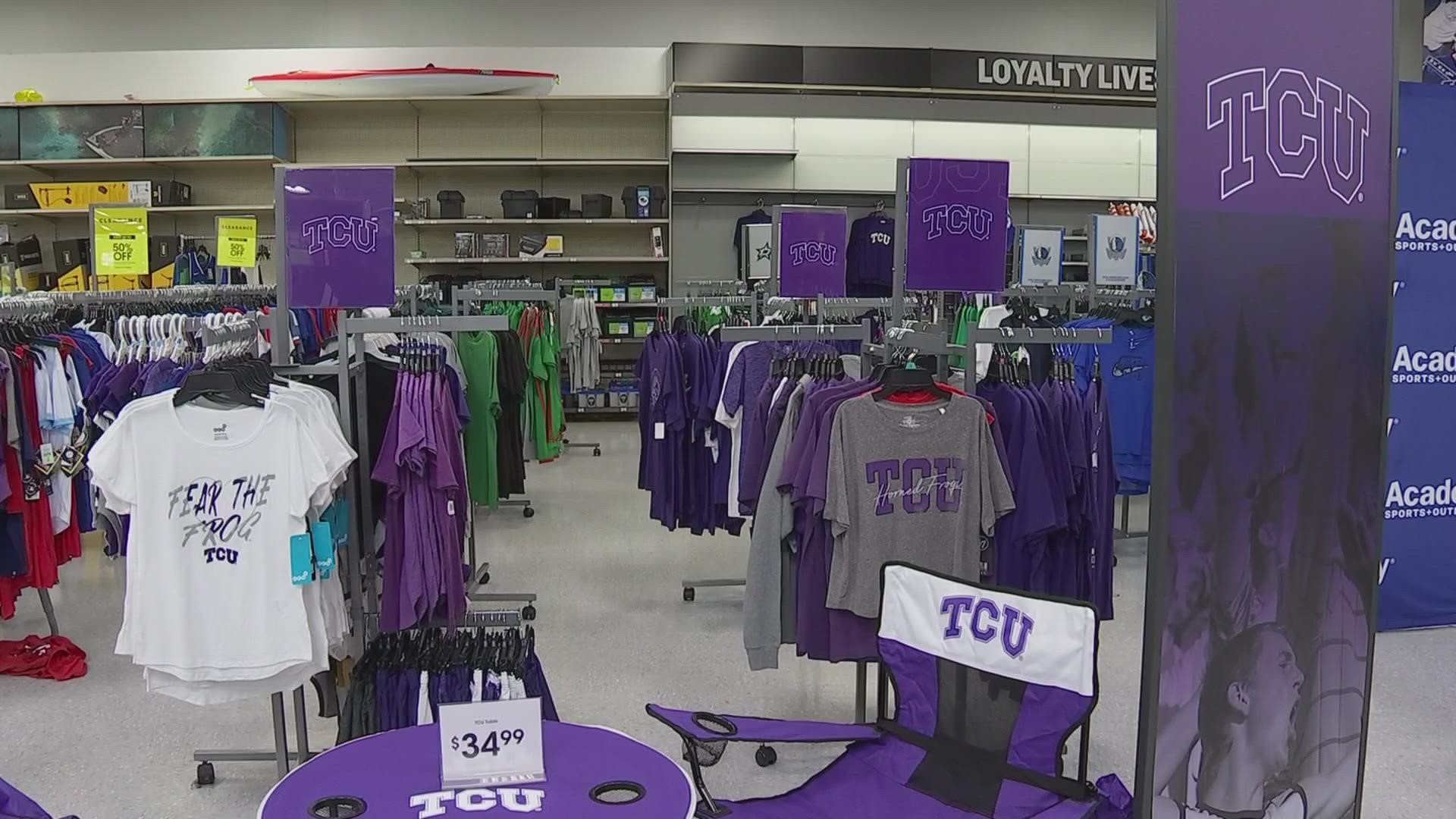 Before the kickoff, there were loads of shirts, hats and apparel for each team winning the championship. So where does TCU's unusable gear go?