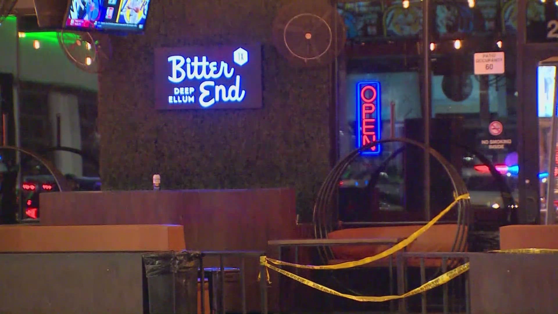 Police say someone walked by the Bitter End bar in Deep Ellum and fired a gun into the building.