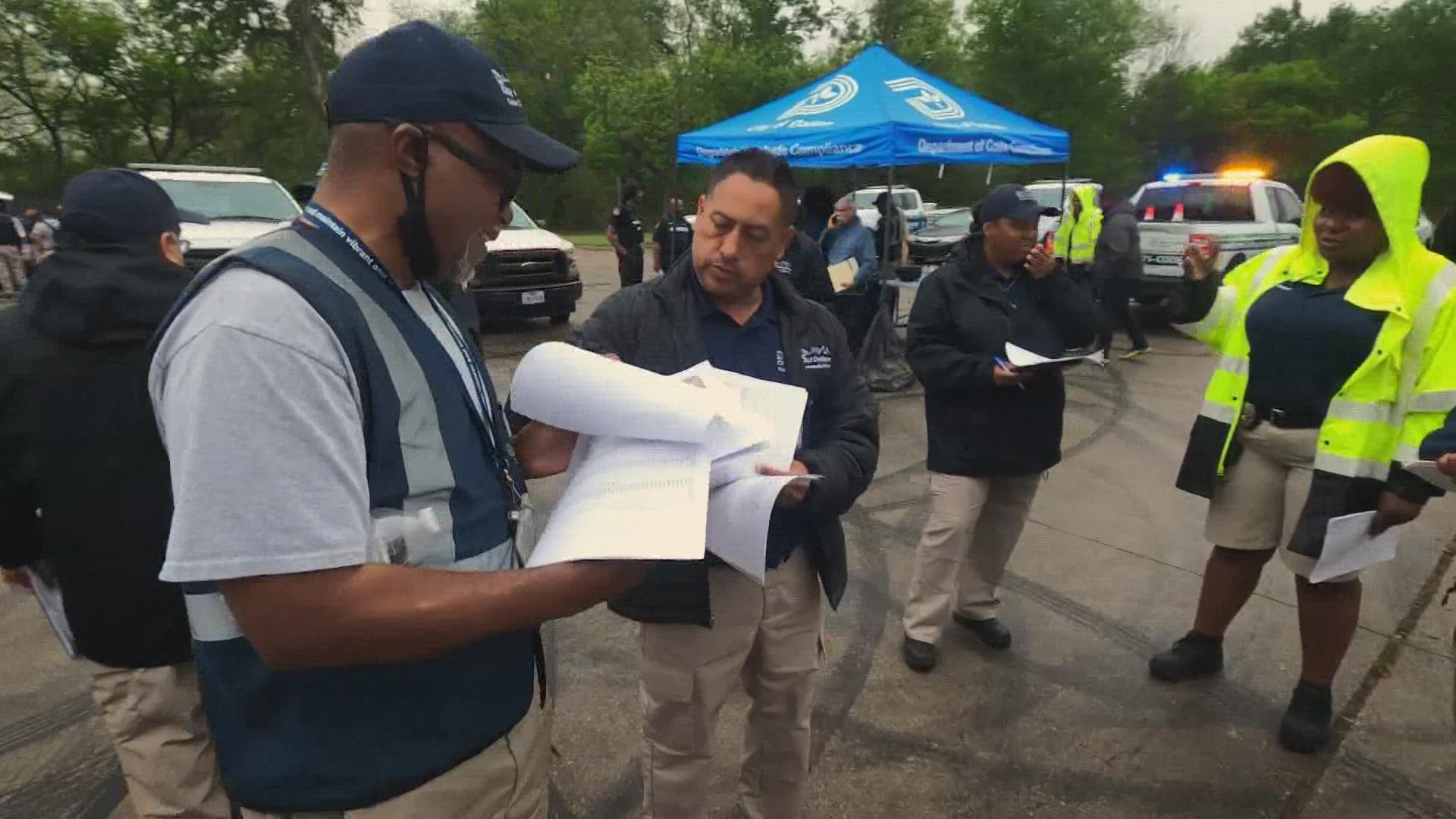 About 200 Code Compliance workers spent the day visiting more than 4,000 homes. Staff said the event was to inform residents about city code issues and resources.