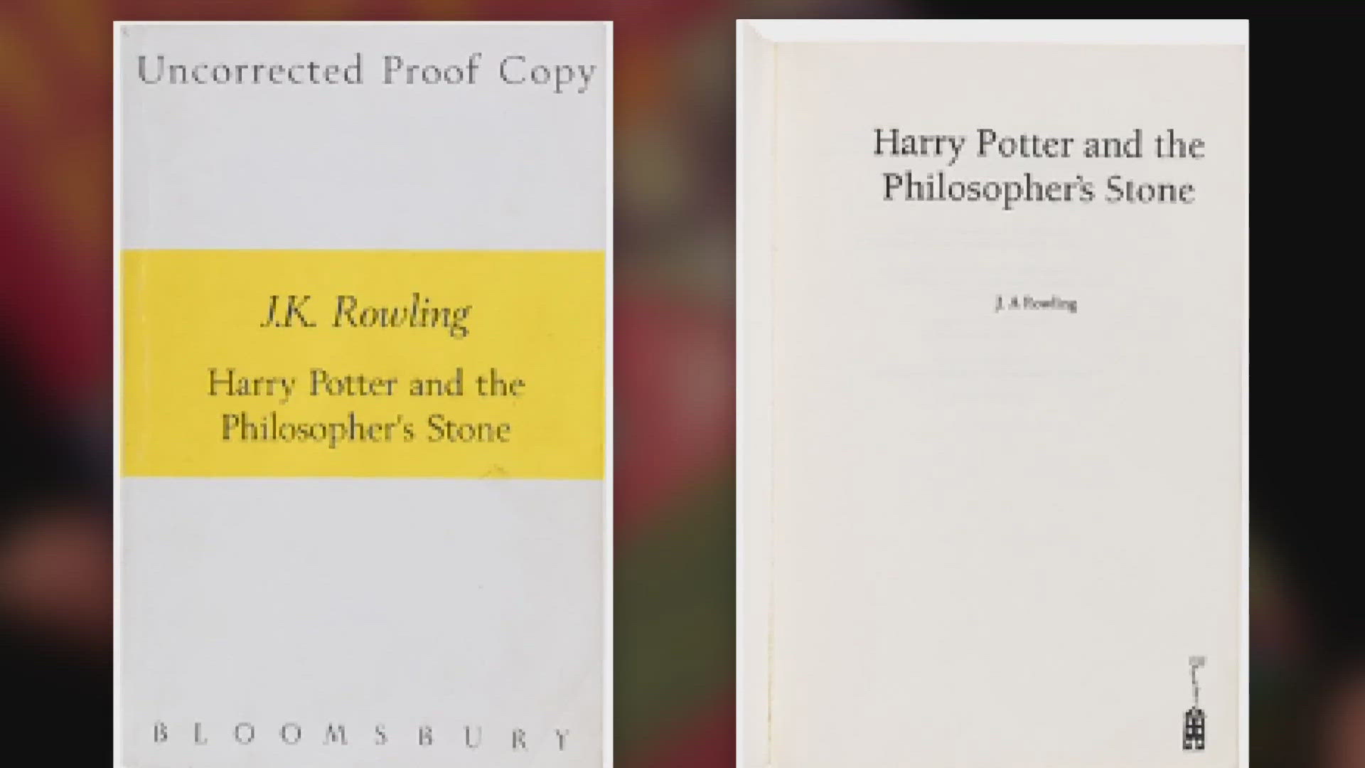 A rare uncorrected proof copy of “Harry Potter and the Philosopher’s Stone” is coming up for auction in Dallas.