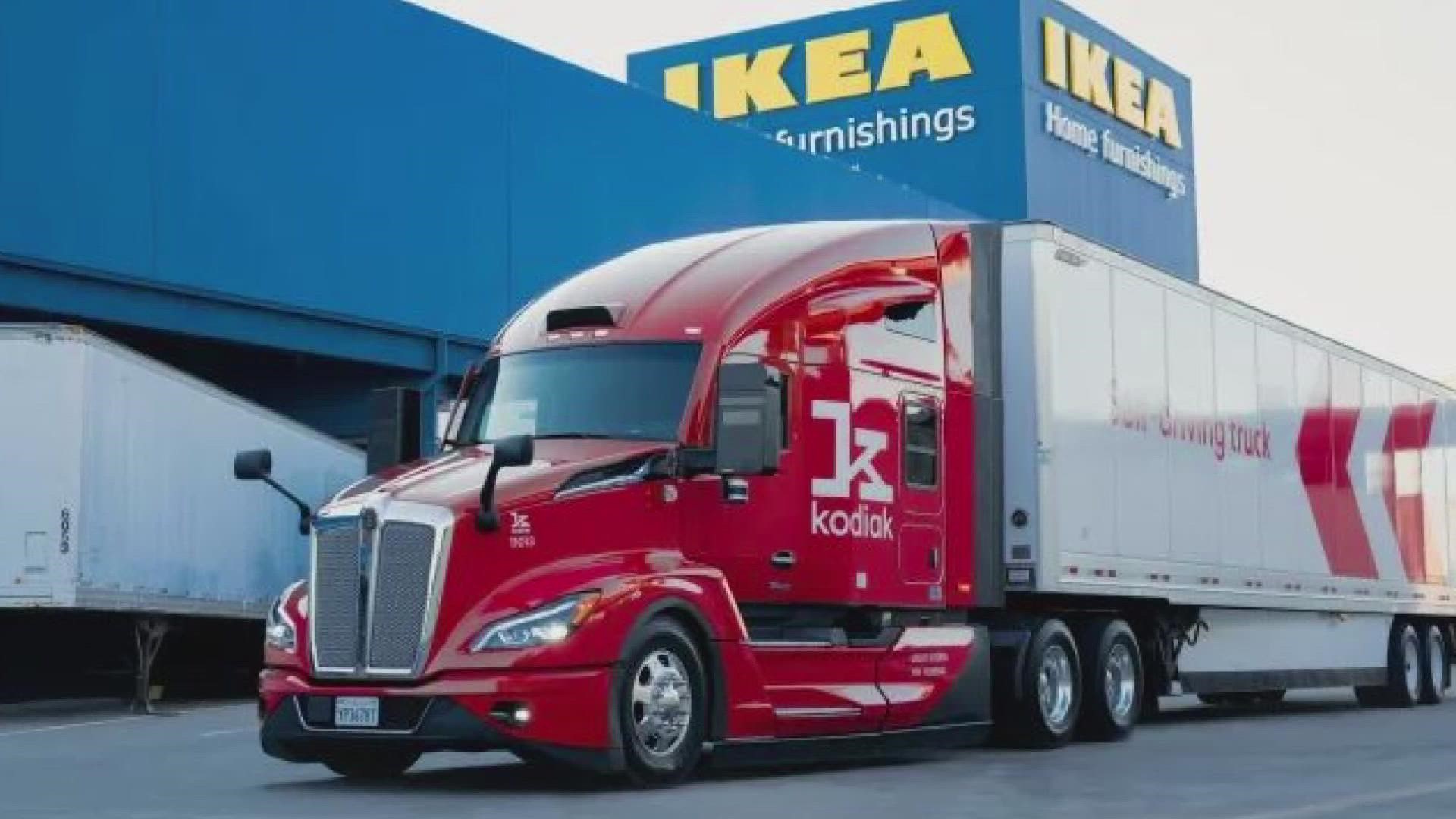In April, Kodiak Robotics teamed up with U.S. Xpress to launch Level 4 autonomous freight service between DFW and Atlanta using the company's self-driving trucks.
