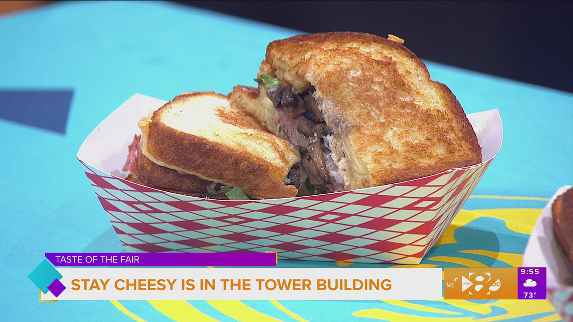 Cheyne Hickey shares her newest Stay Cheesy sandwich with Erin. Go to bigtex.com for more information.