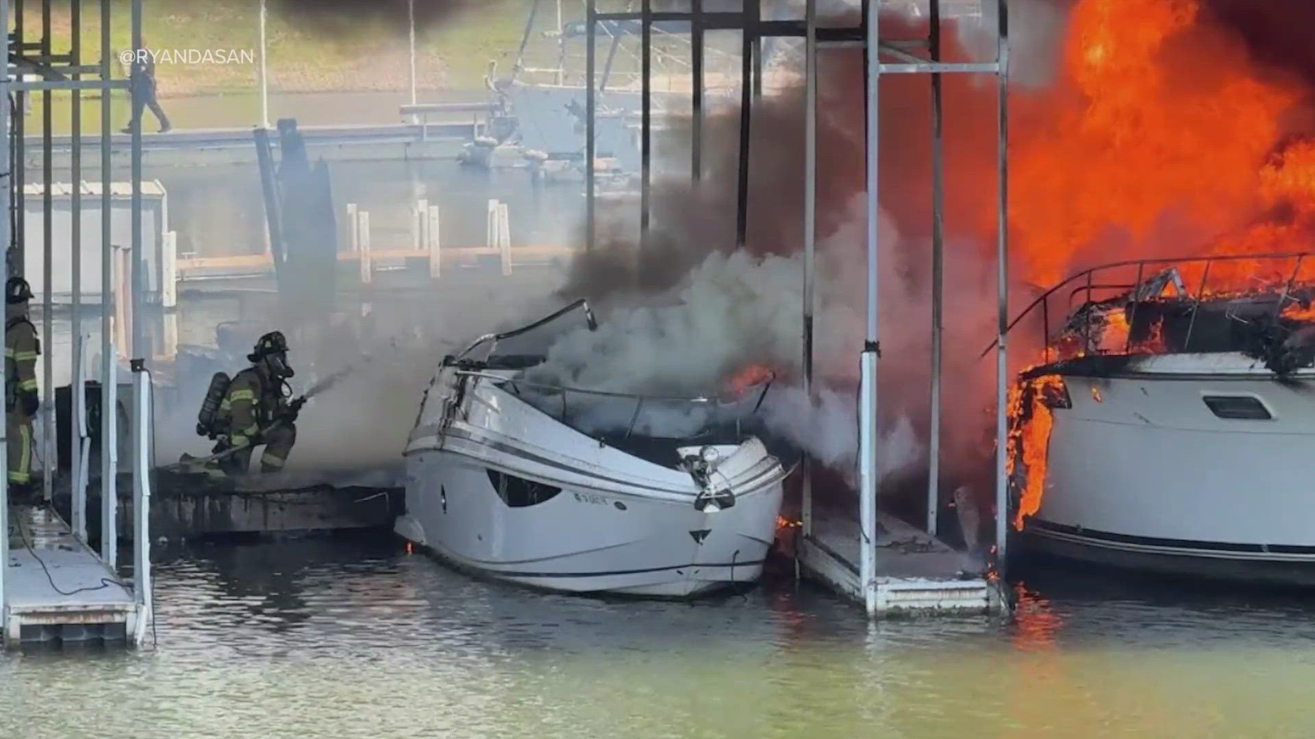 A massive plume of black smoke hovered over northeastern Tarrant County for hours Sunday.