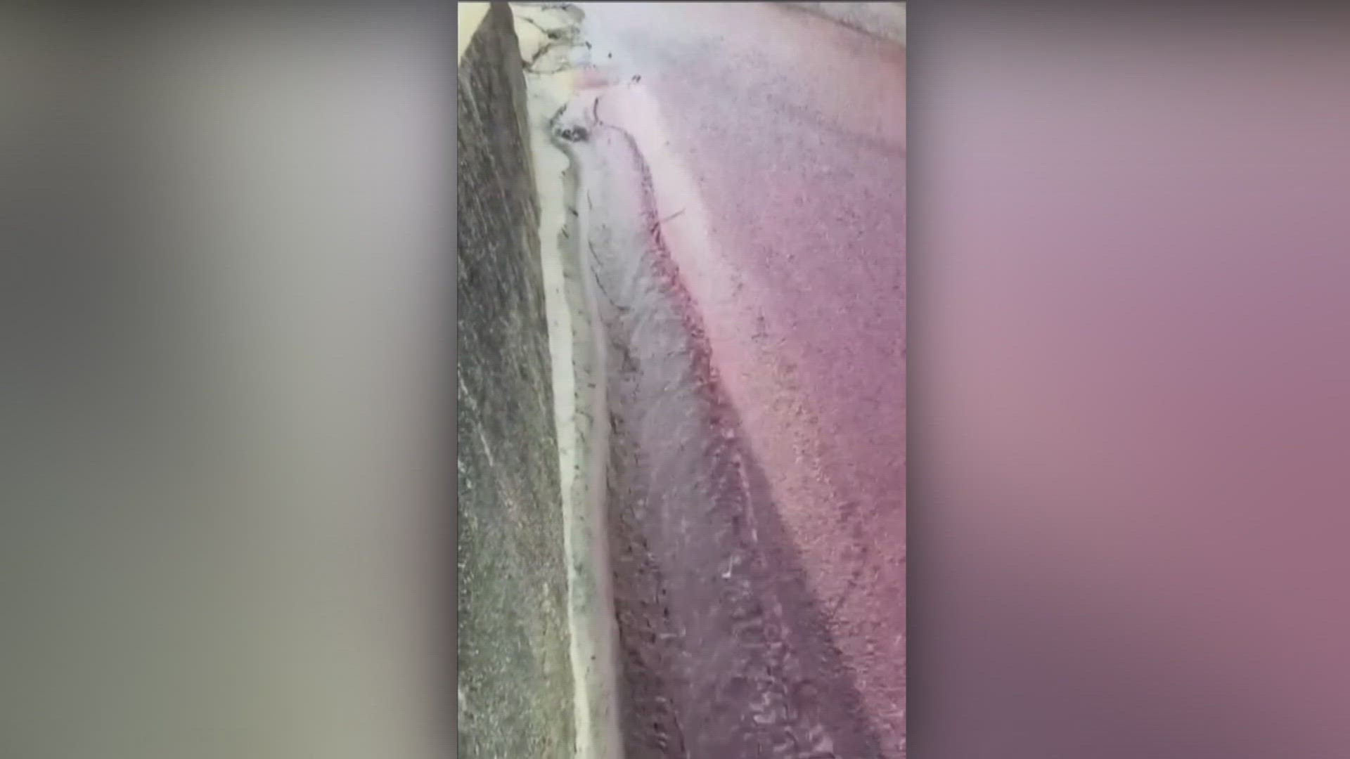 Two tanks of wine at a local distillery spilled into the streets.