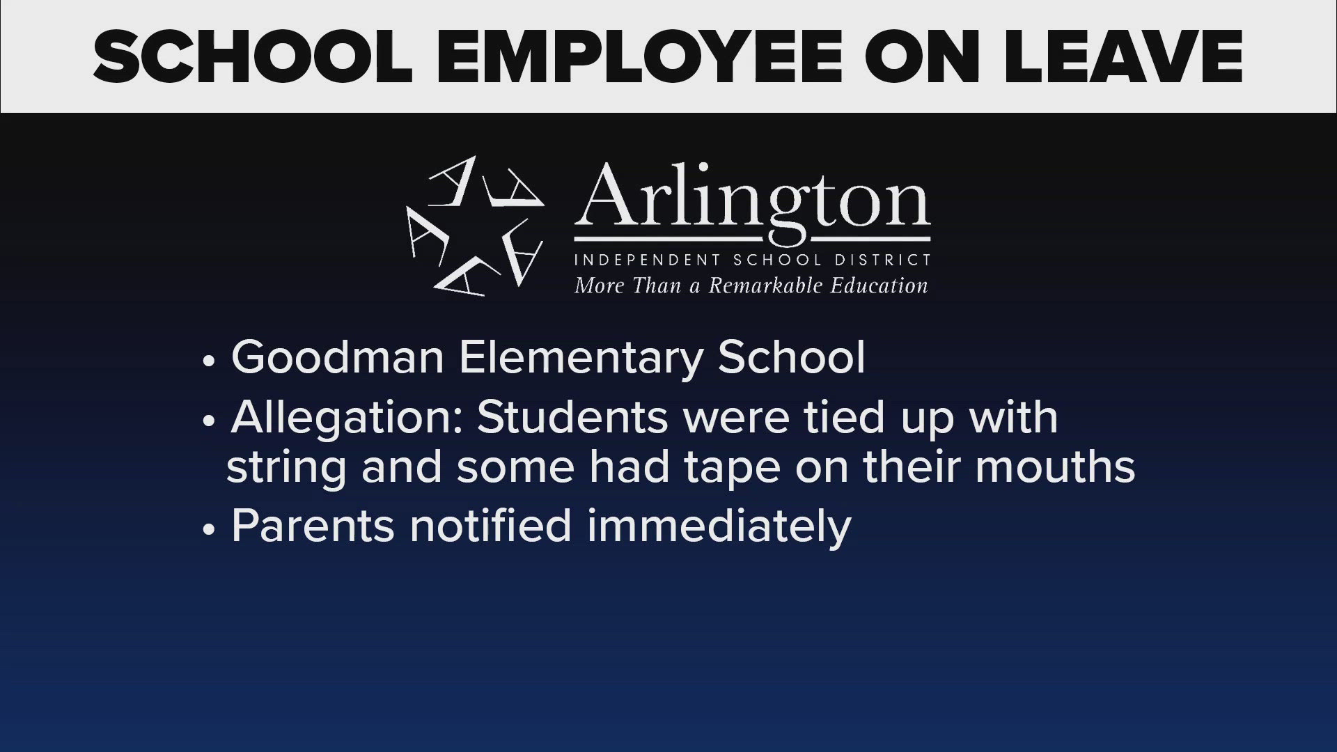 Parents have been notified, the district said.