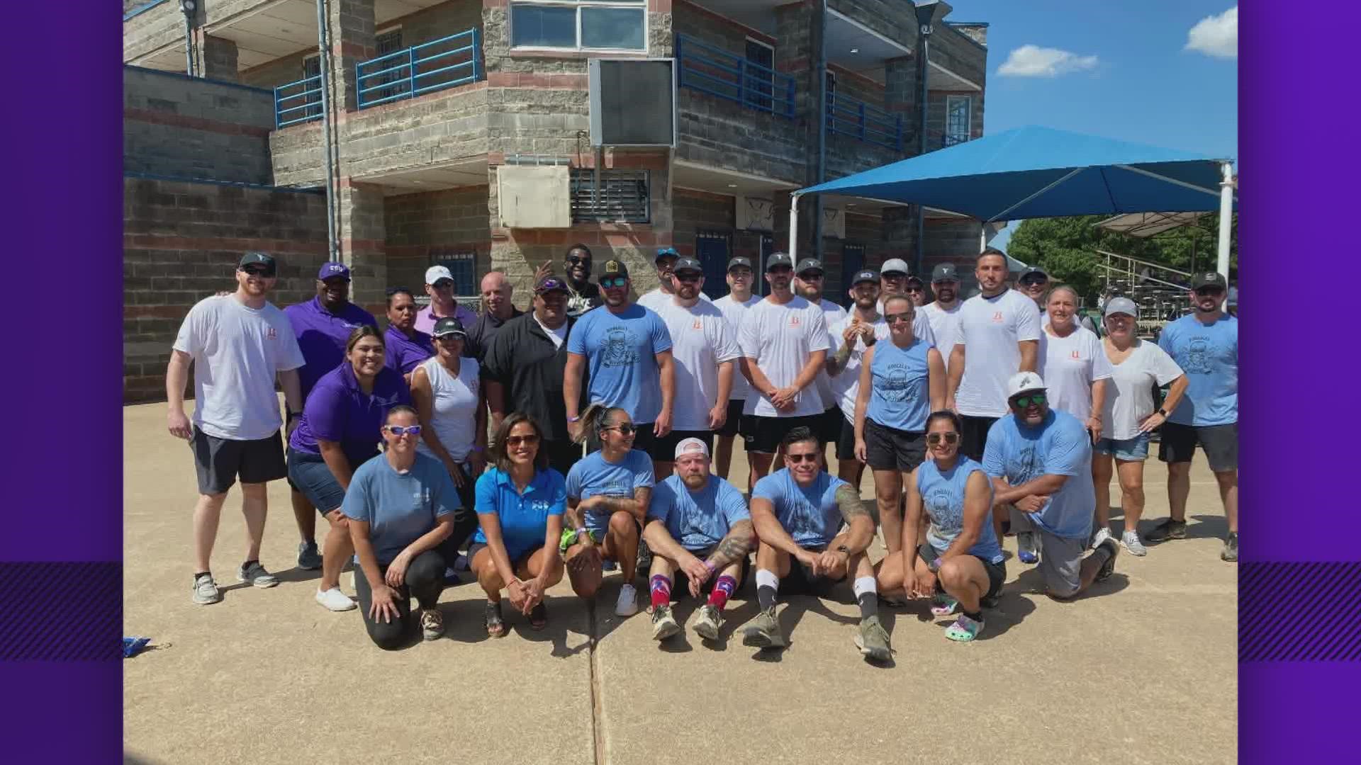 Fort Worth, Arlington and Bedford police and more joined forces to benefit Adriana's Angels in a softball tournament.