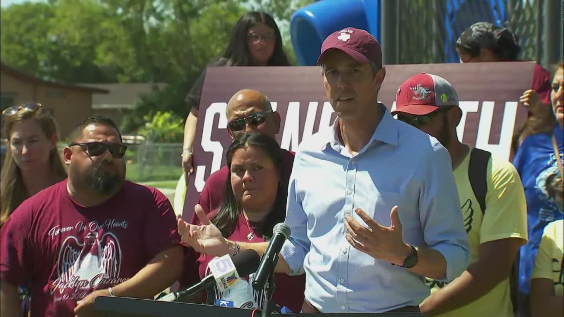 Many Uvalde families are backing Democrate Beto O'Rourke for Governor, saying they want gun reform.